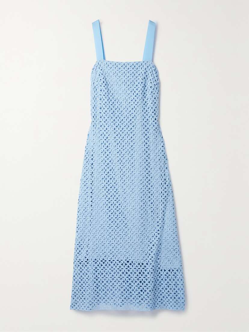 Miguelina Blake Crocheted Cotton Midi Dress