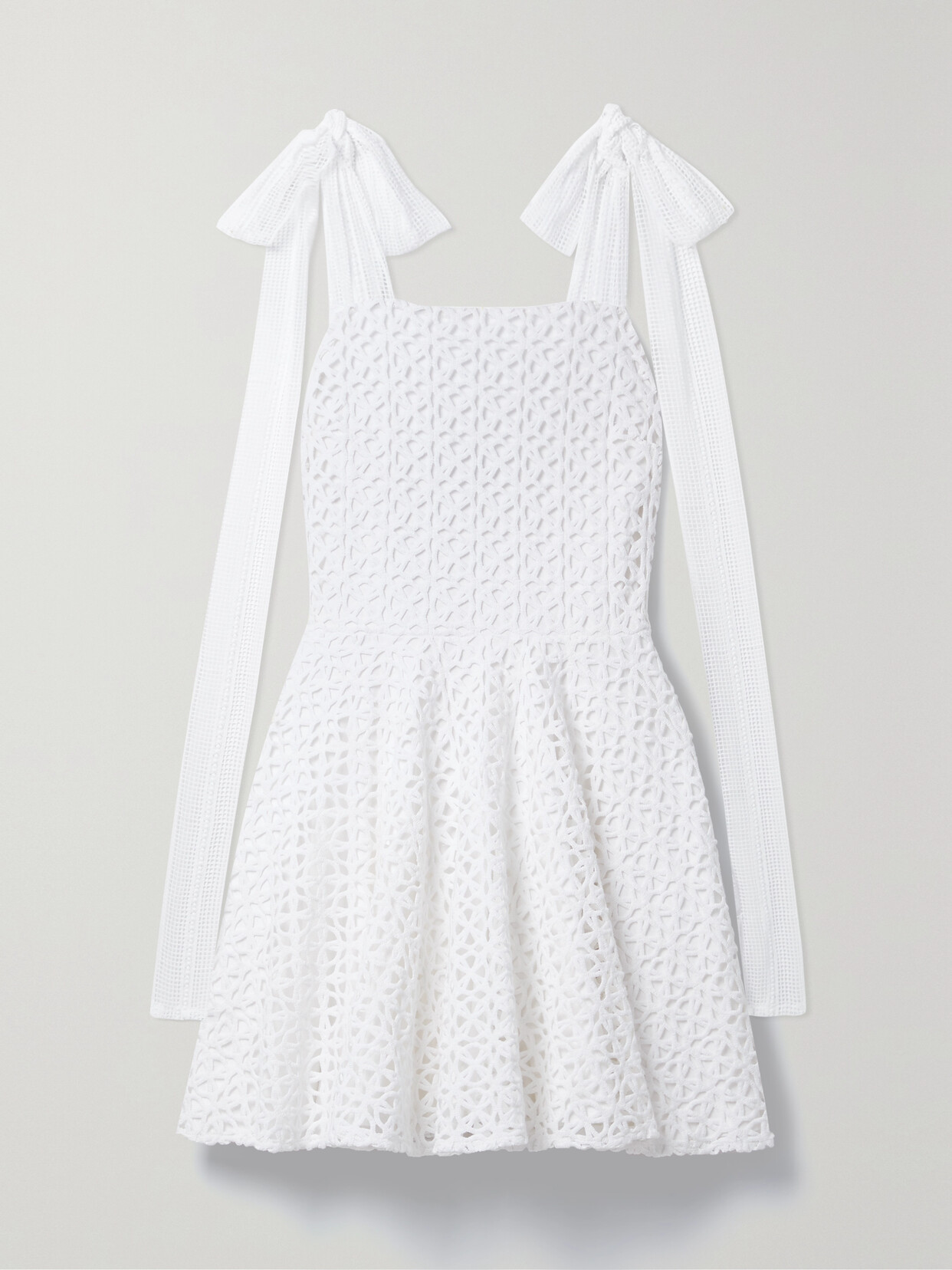 Miguelina Lily Crocheted Cotton Mini Dress In White