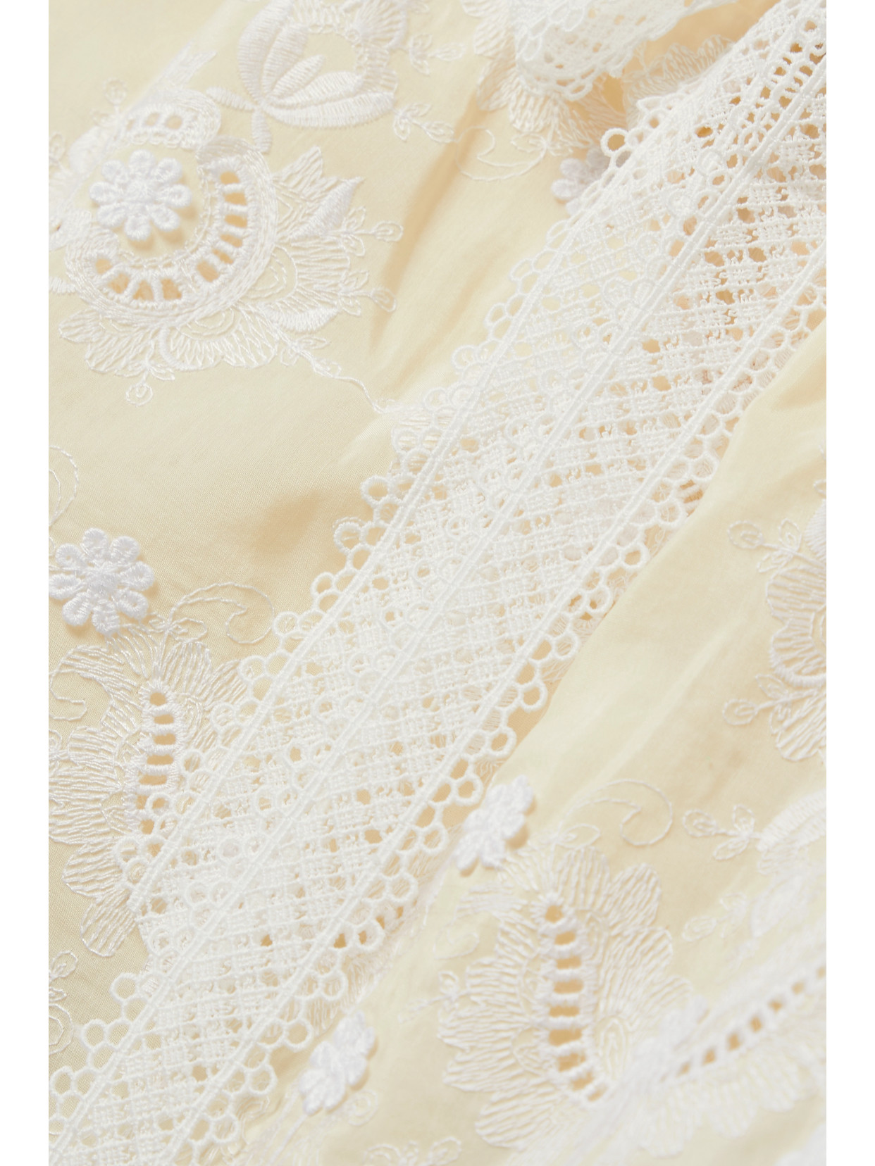 Miguelina Kaila Crochet-trimmed Broderie Anglaise Voile Tank In Cream