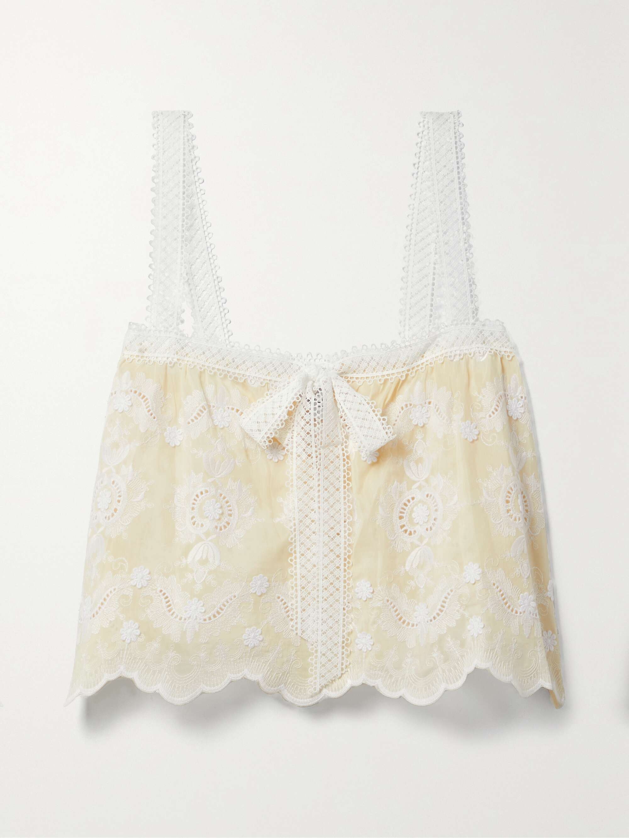MIGUELINA Kaila crochet-trimmed broderie anglaise voile tank