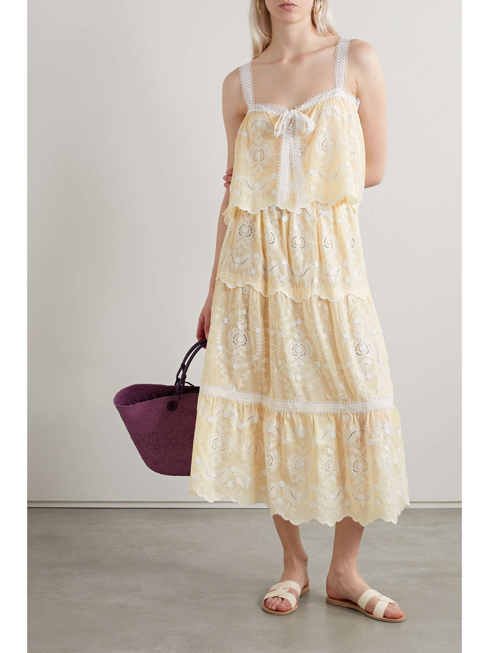 MIGUELINA Kaila crochet-trimmed broderie anglaise voile tank