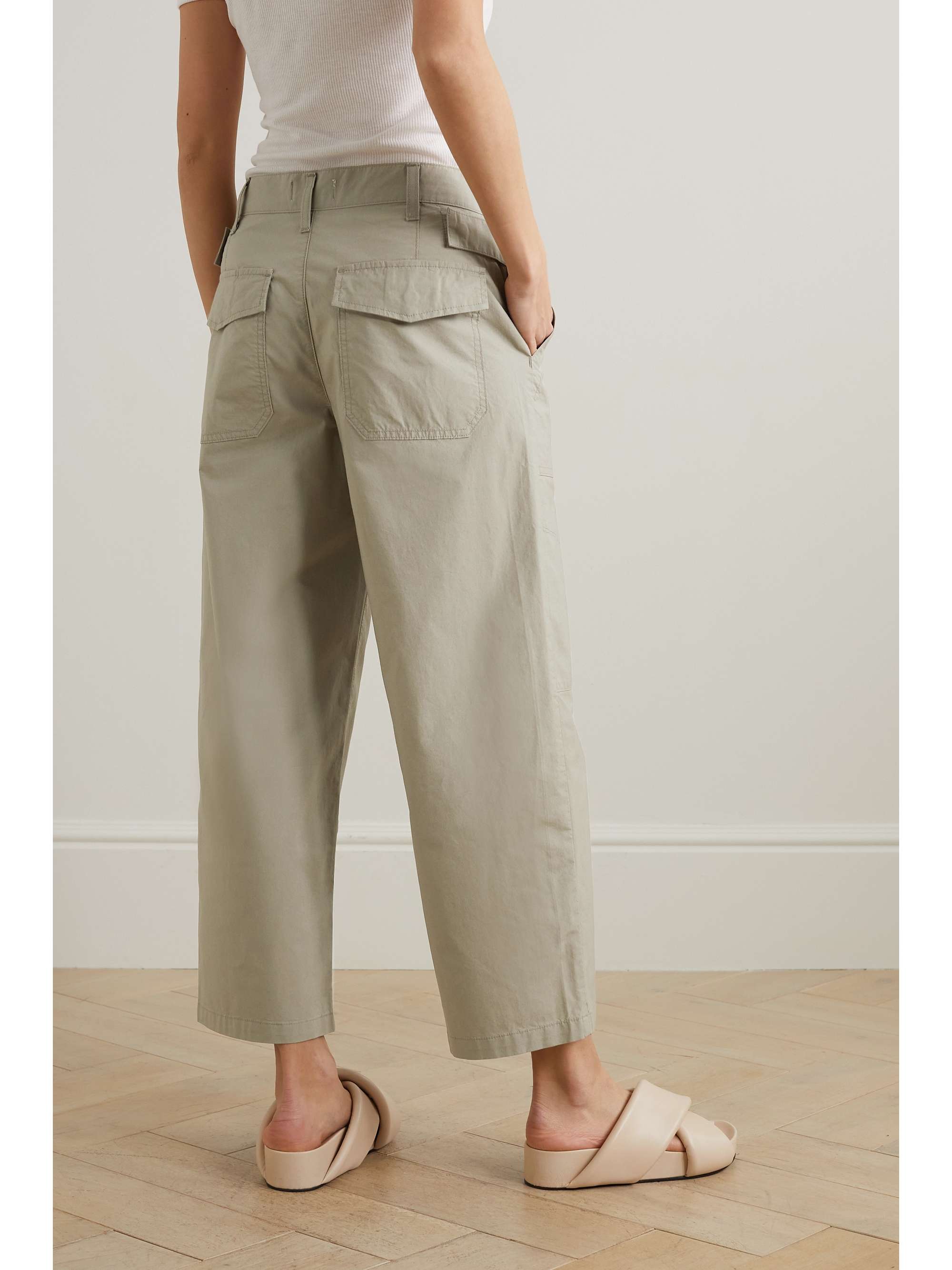 AGOLDE Daria Utility cropped cotton-blend poplin wide-leg pants