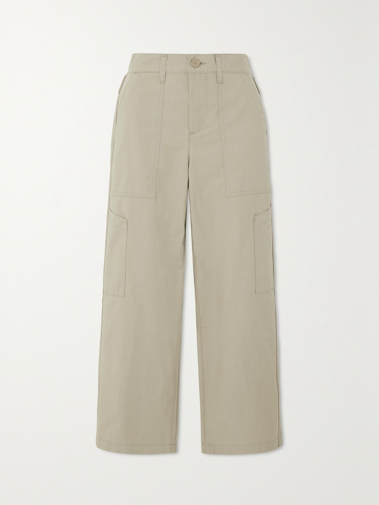 AGOLDE Daria Utility Cropped Cotton-blend Poplin Wide-leg Pants - Neutrals
