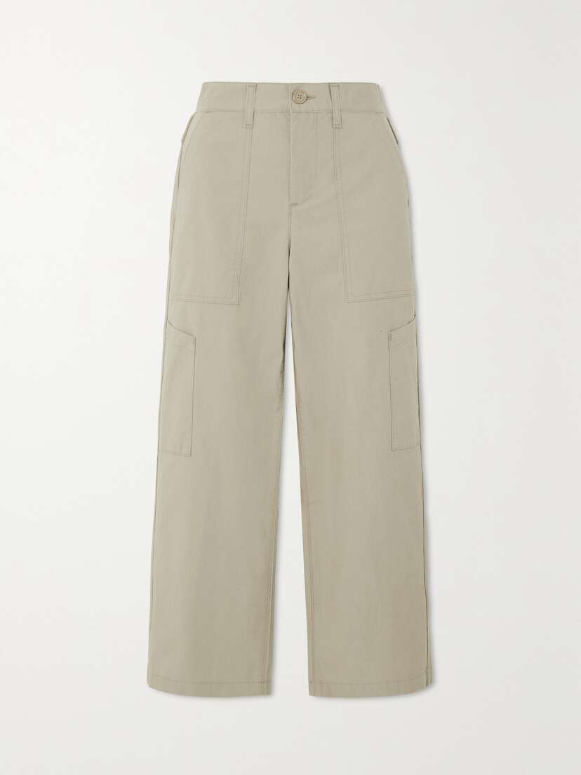 AGOLDE Daria Utility Cropped Cotton-blend Poplin Wide-leg Pants