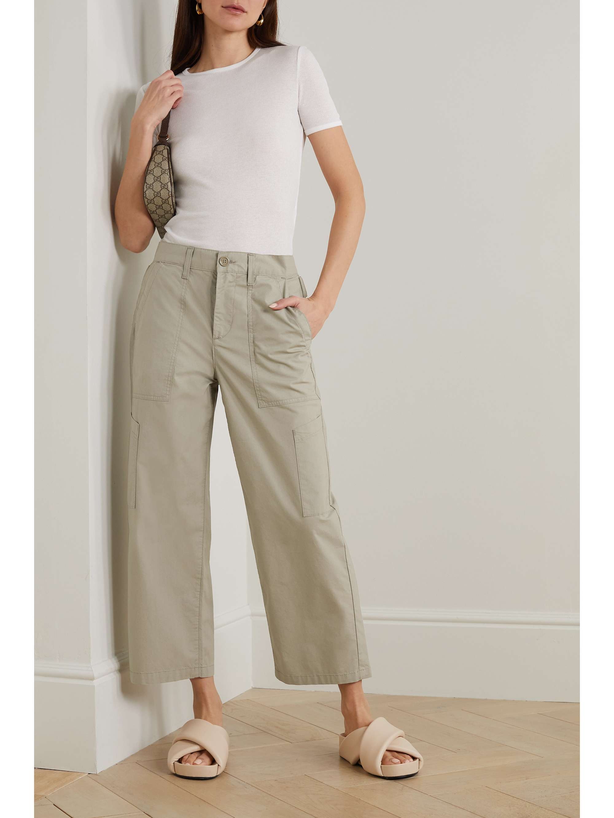 Daria Utility cropped cotton-blend poplin wide-leg pants