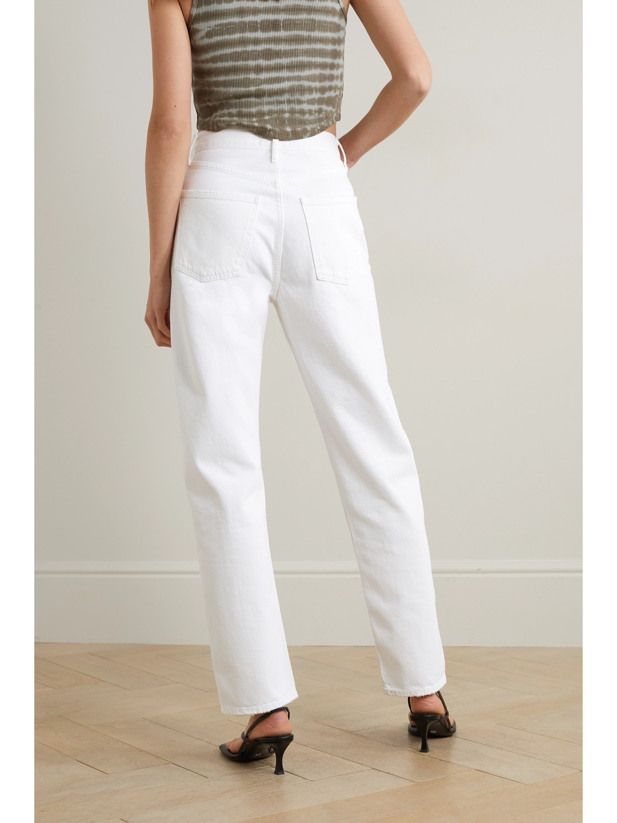 Shop Agolde + Net Sustain '90s Pinch Waist High-rise Straight-leg Organic Jeans In White