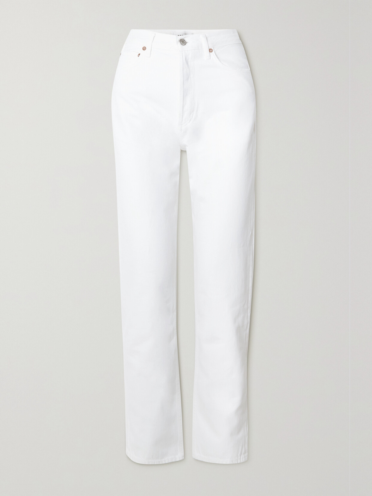 Agolde 90s Pinch High-rise Straight-leg Jeans In White