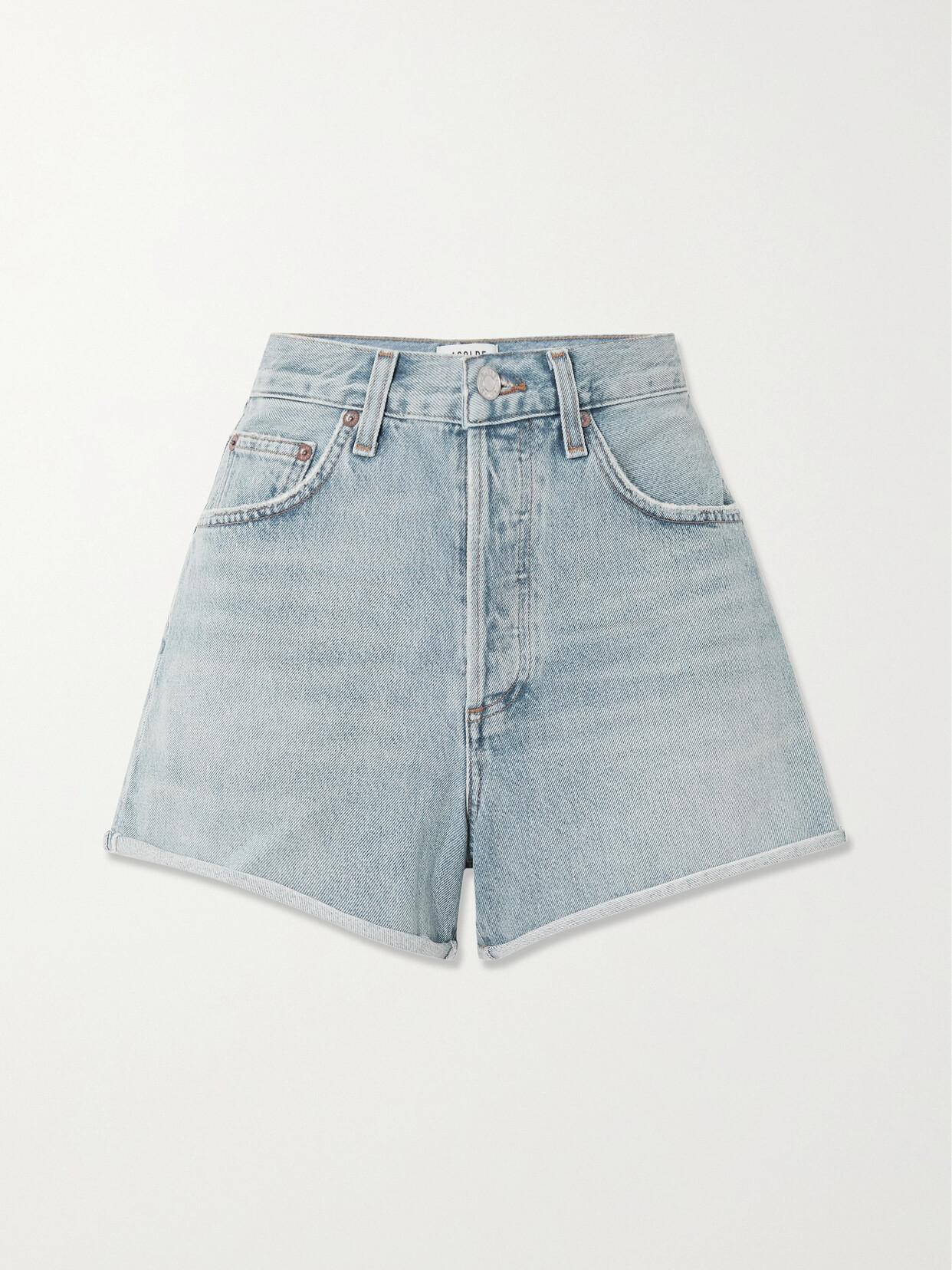 AGOLDE - + Net Sustain Dee Organic Denim Shorts - Blue