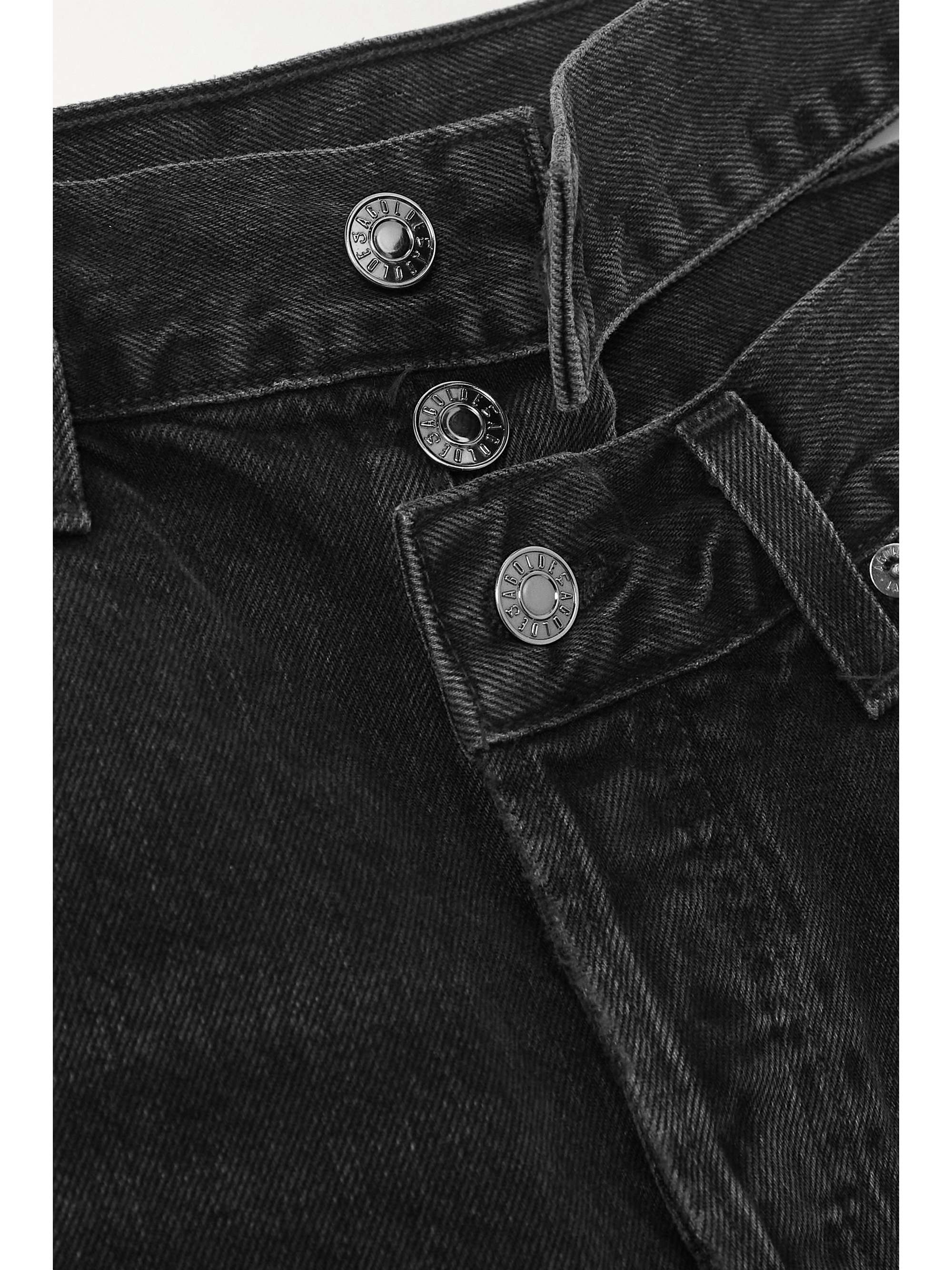 AGOLDE Broken Waistband cutout distressed organic denim shorts