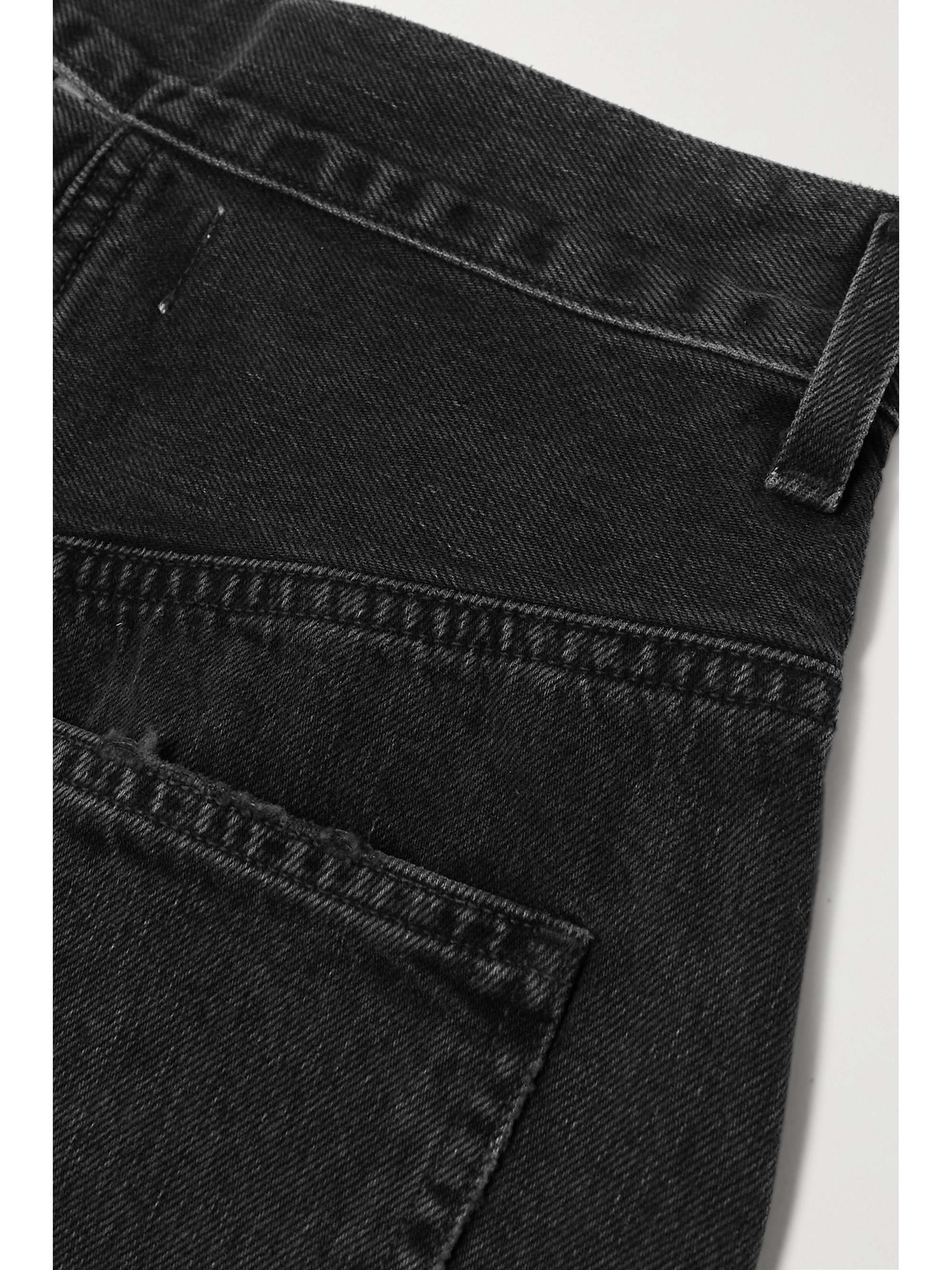 AGOLDE Broken Waistband cutout distressed organic denim shorts