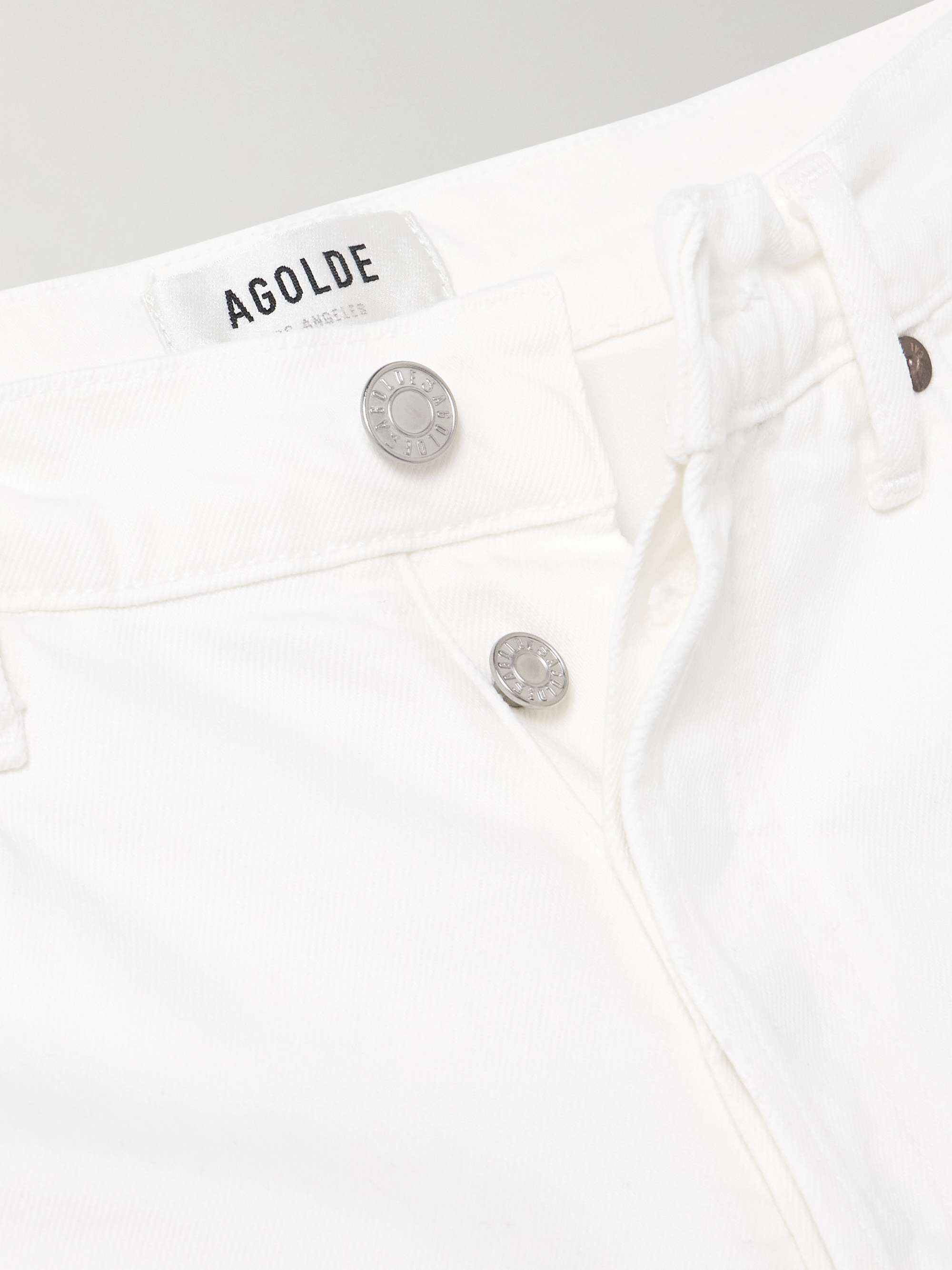 AGOLDE Riley frayed cropped high-rise straight-leg jeans