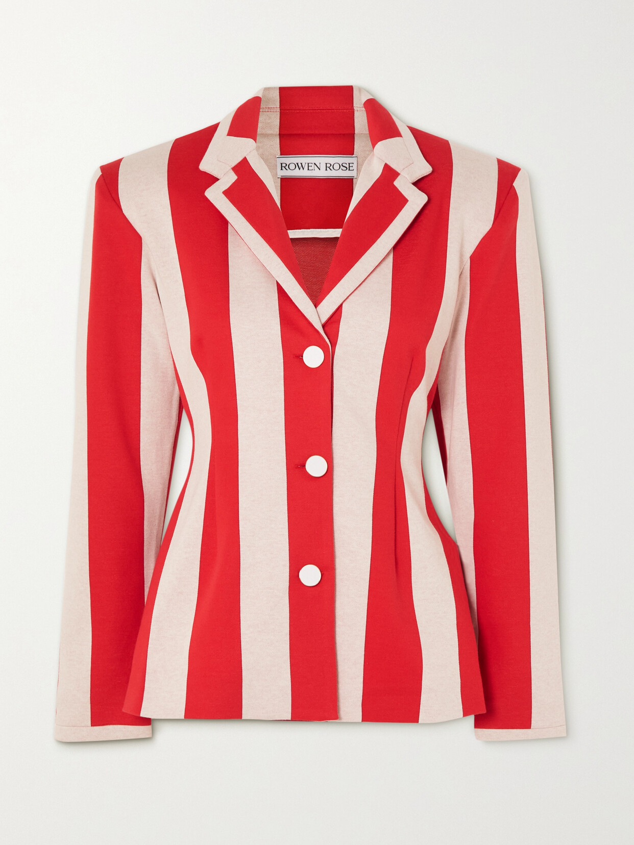 Rowen Rose - Striped Cotton-blend Blazer - Red