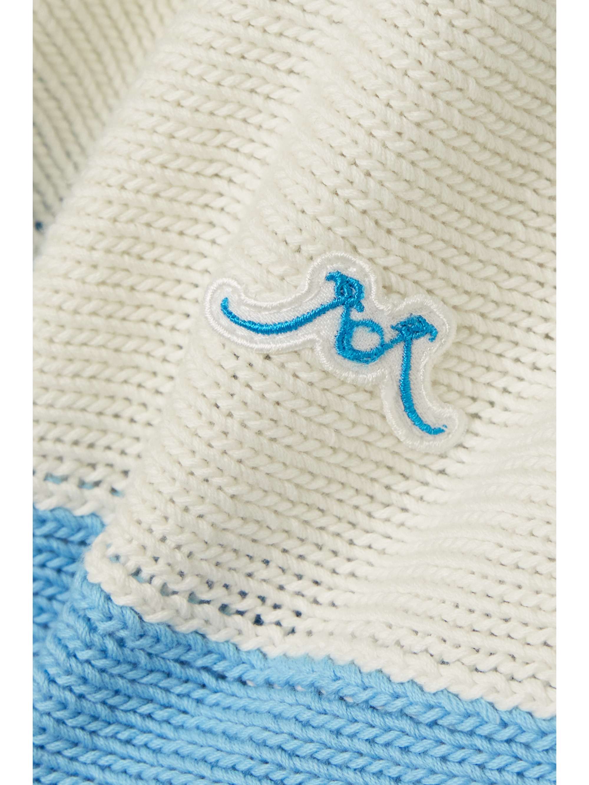 ROWEN ROSE Embroidered striped cotton cardigan