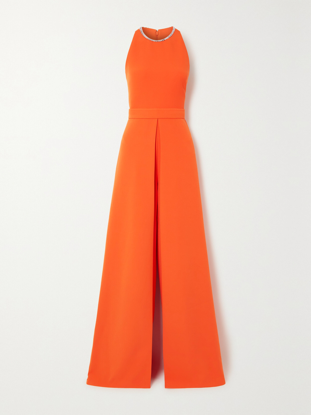 Safiyaa - Eula Embellished Pleated Crepe Jumpsuit - Orange