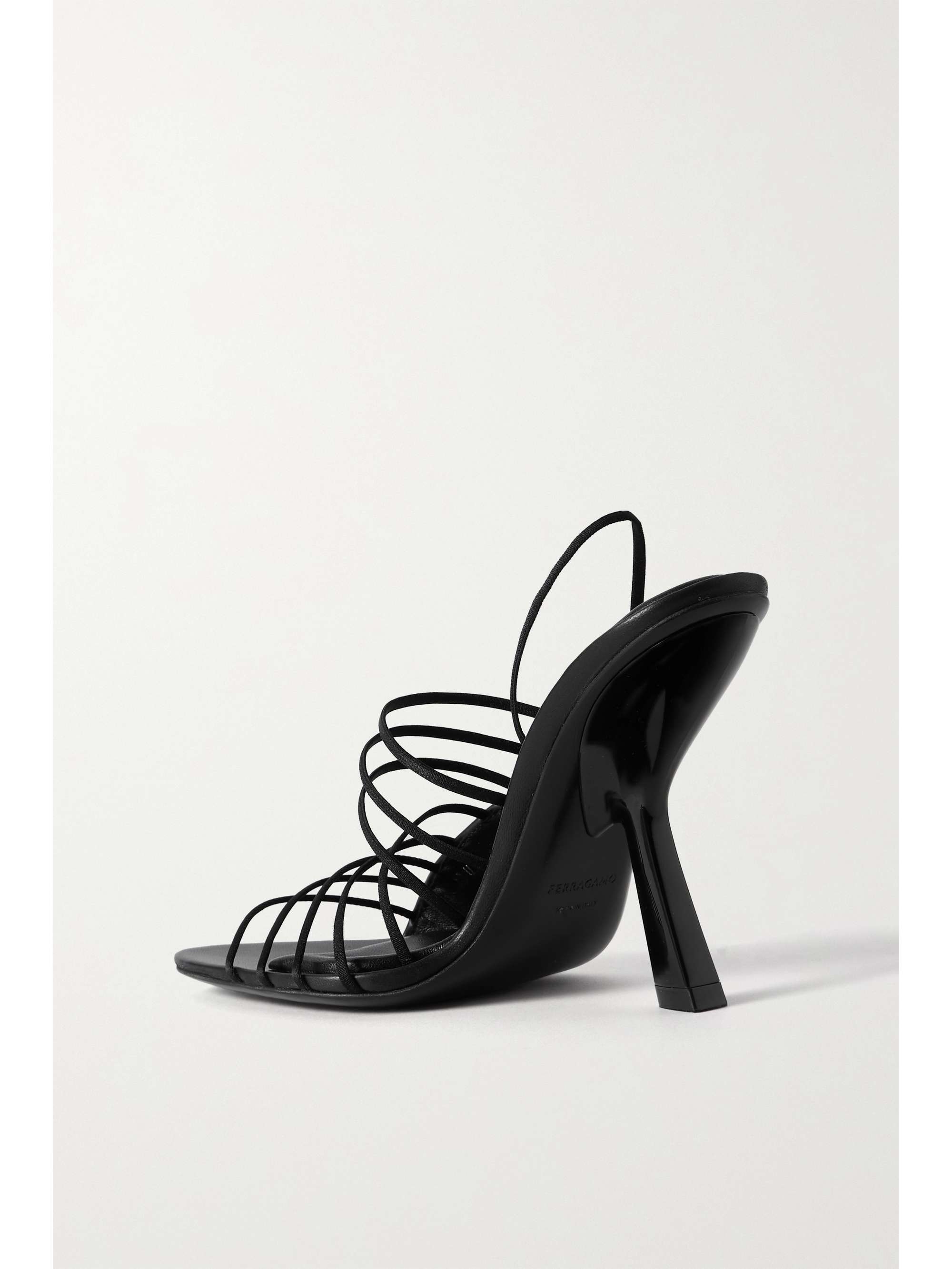 FERRAGAMO Altaire leather and satin slingback sandals
