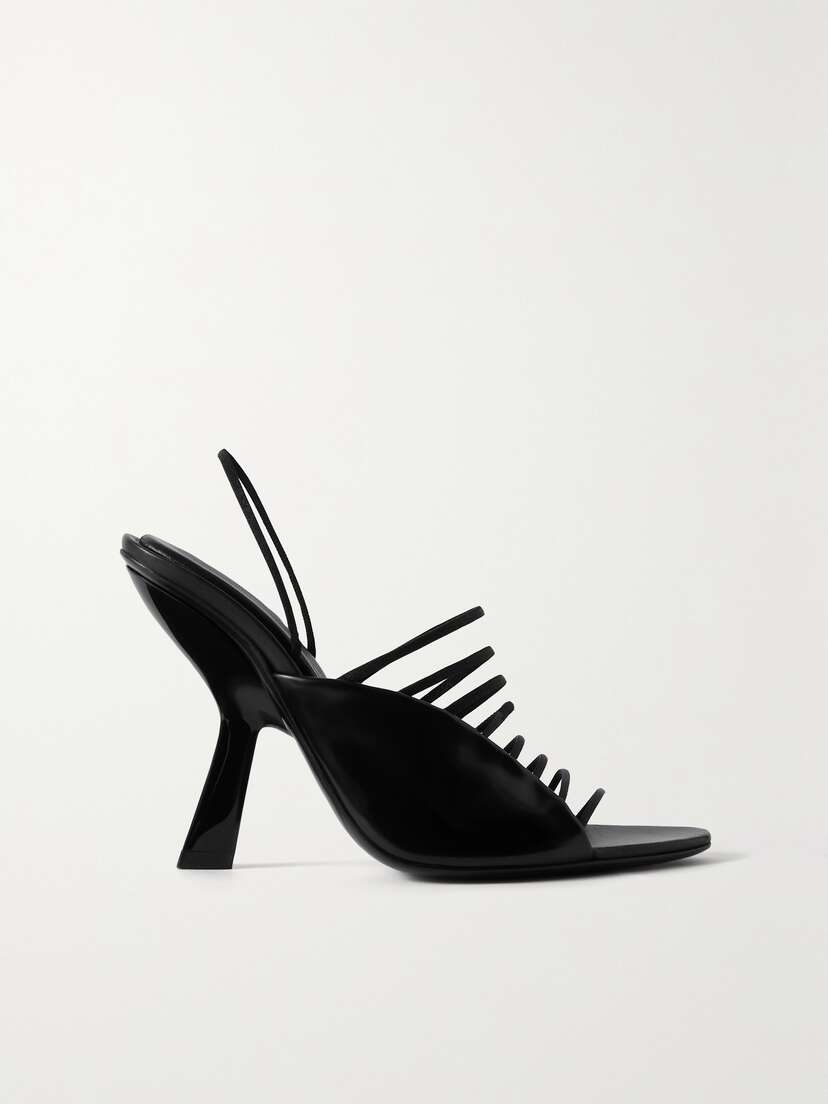 Ferragamo Altaire Leather And Satin Slingback Sandals