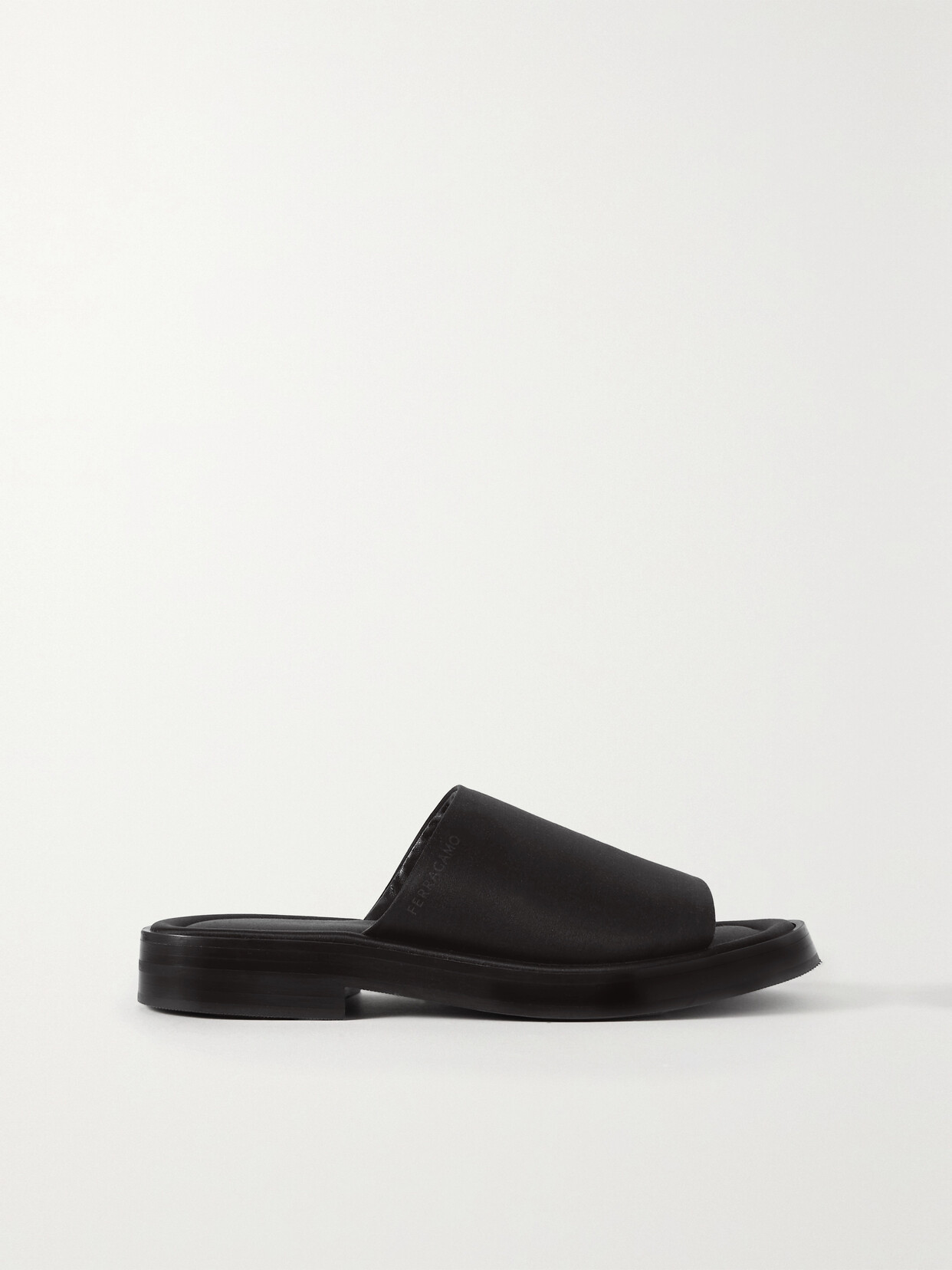 Ferragamo - Giunone Satin Slides - Black