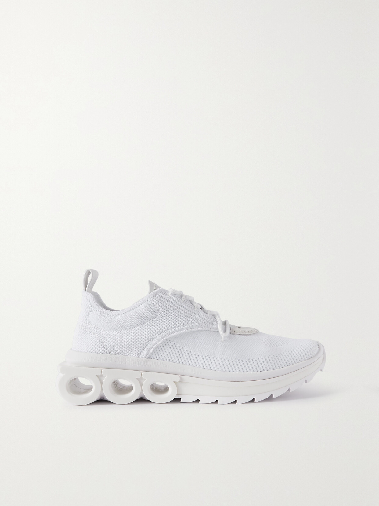 Ferragamo - Nima Leather-trimmed Mesh Sneakers - White