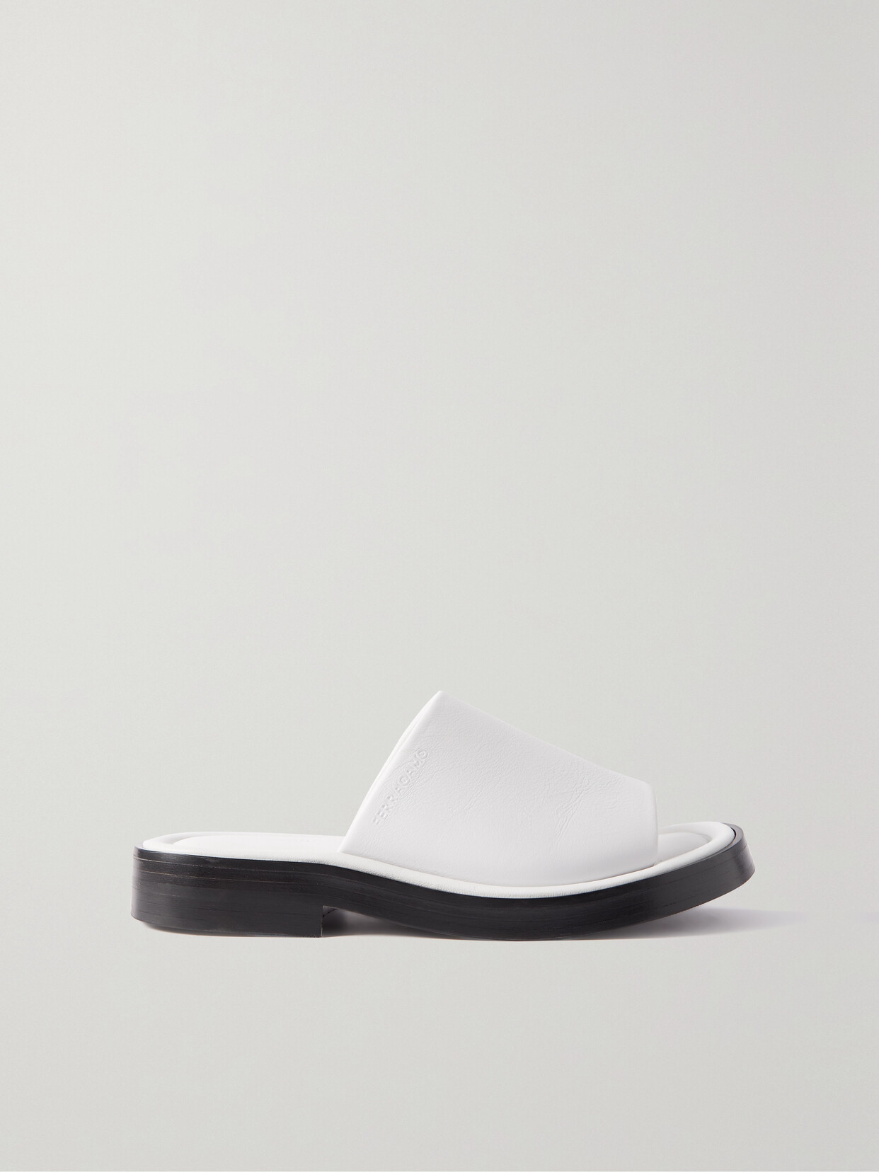 Ferragamo - Giunone Leather Slides - White