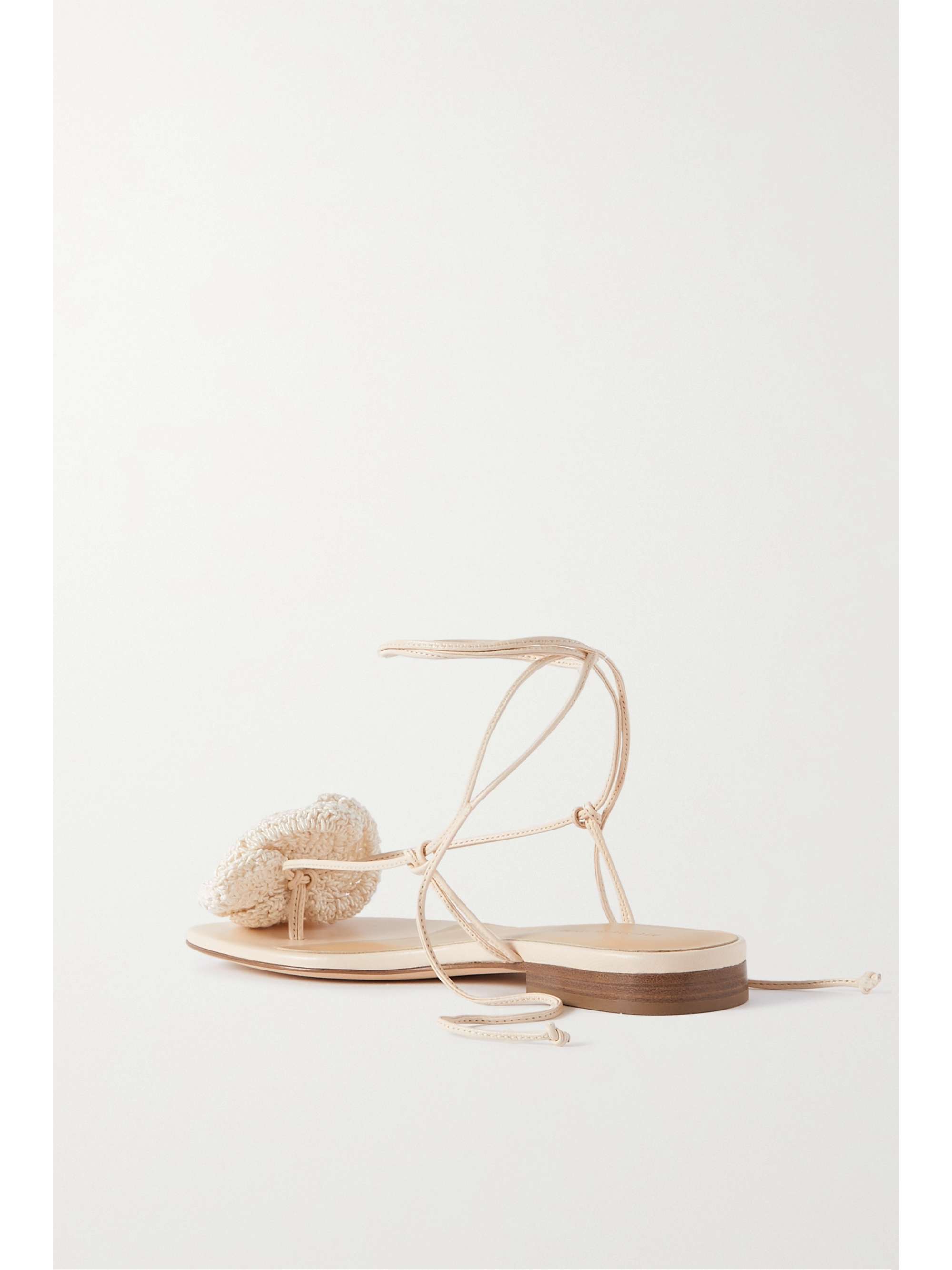 MAGDA BUTRYM Crocheted cotton-blend and leather sandals