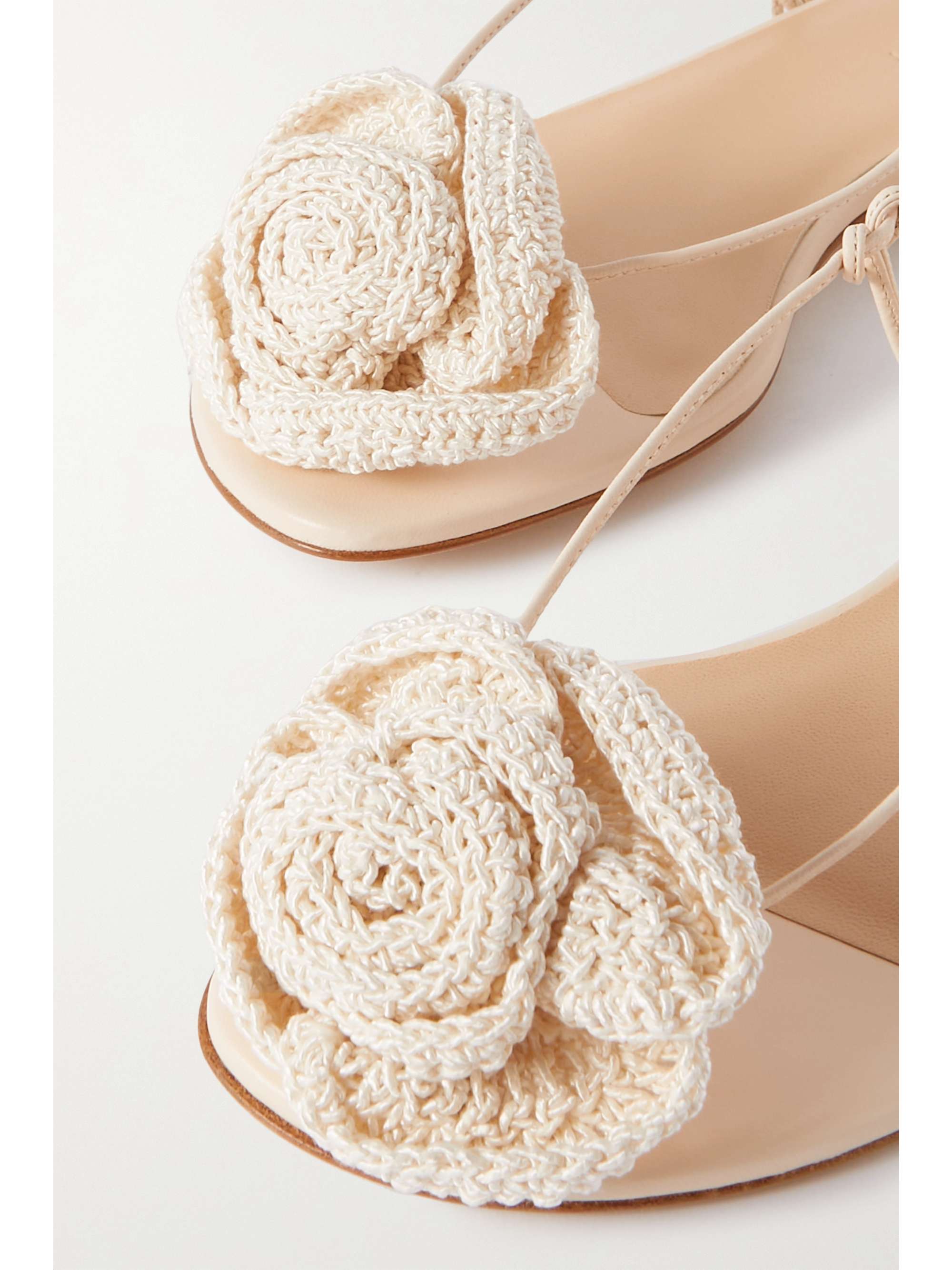 MAGDA BUTRYM Crocheted cotton-blend and leather sandals
