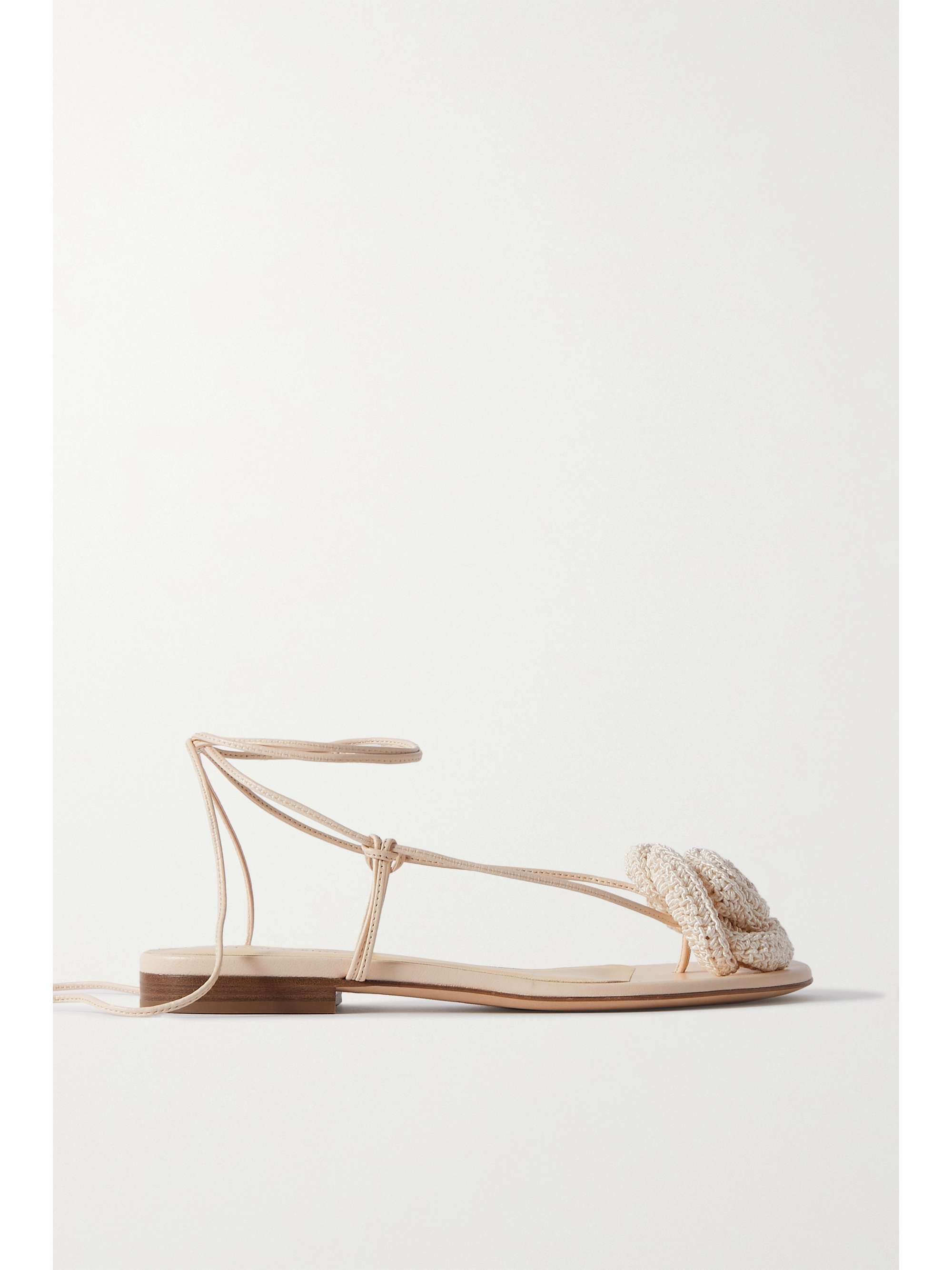 MAGDA BUTRYM Crocheted cotton-blend and leather sandals | NET-A-PORTER