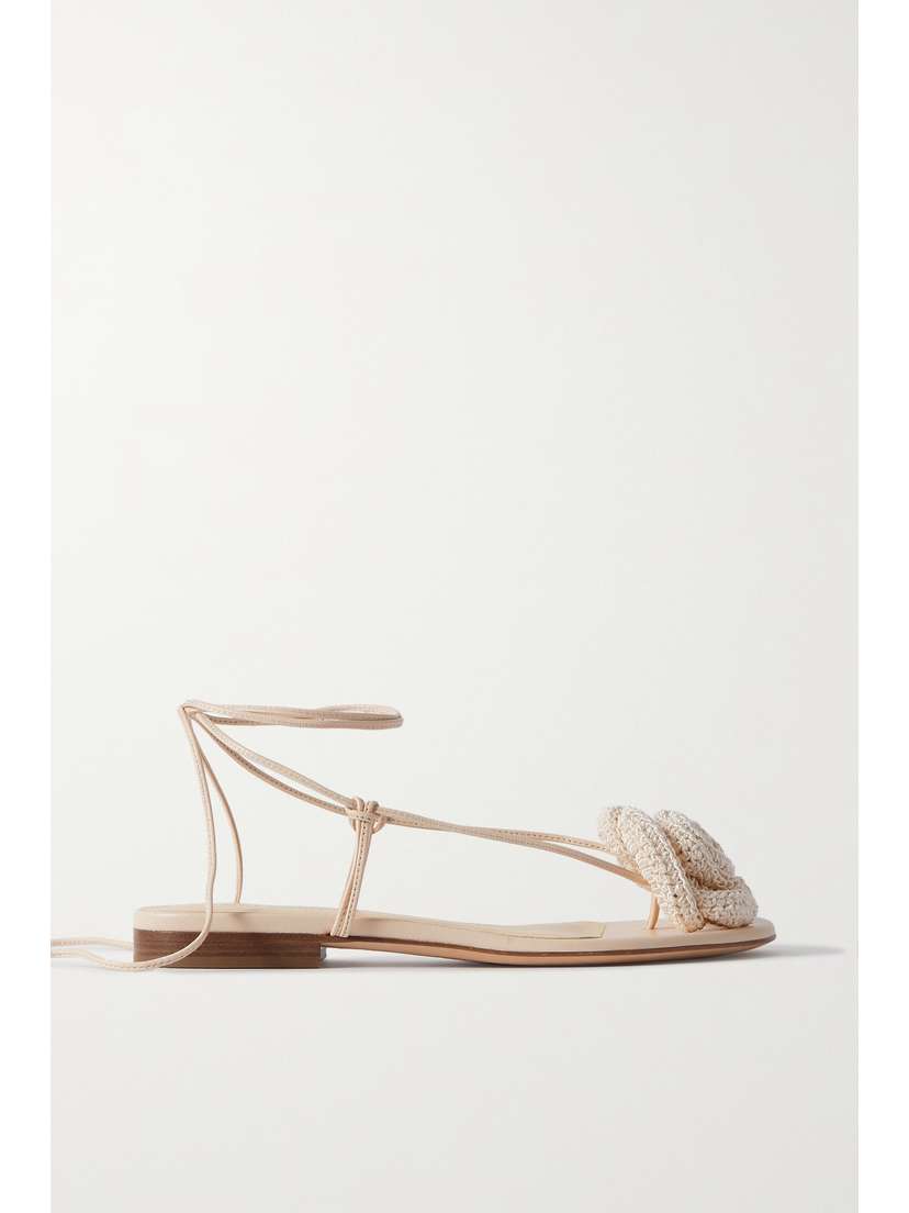 Magda Butrym Crocheted Cotton-blend And Leather Sandals