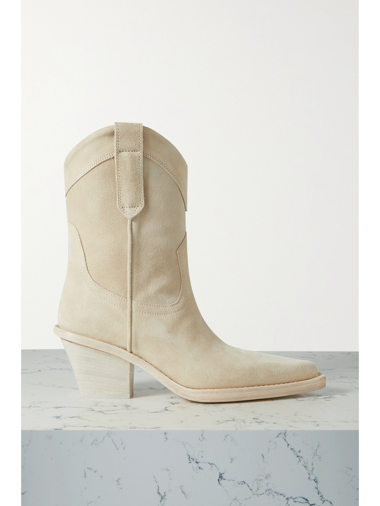 Paris Texas - Dakota Suede Cowboy Boots - Off-white