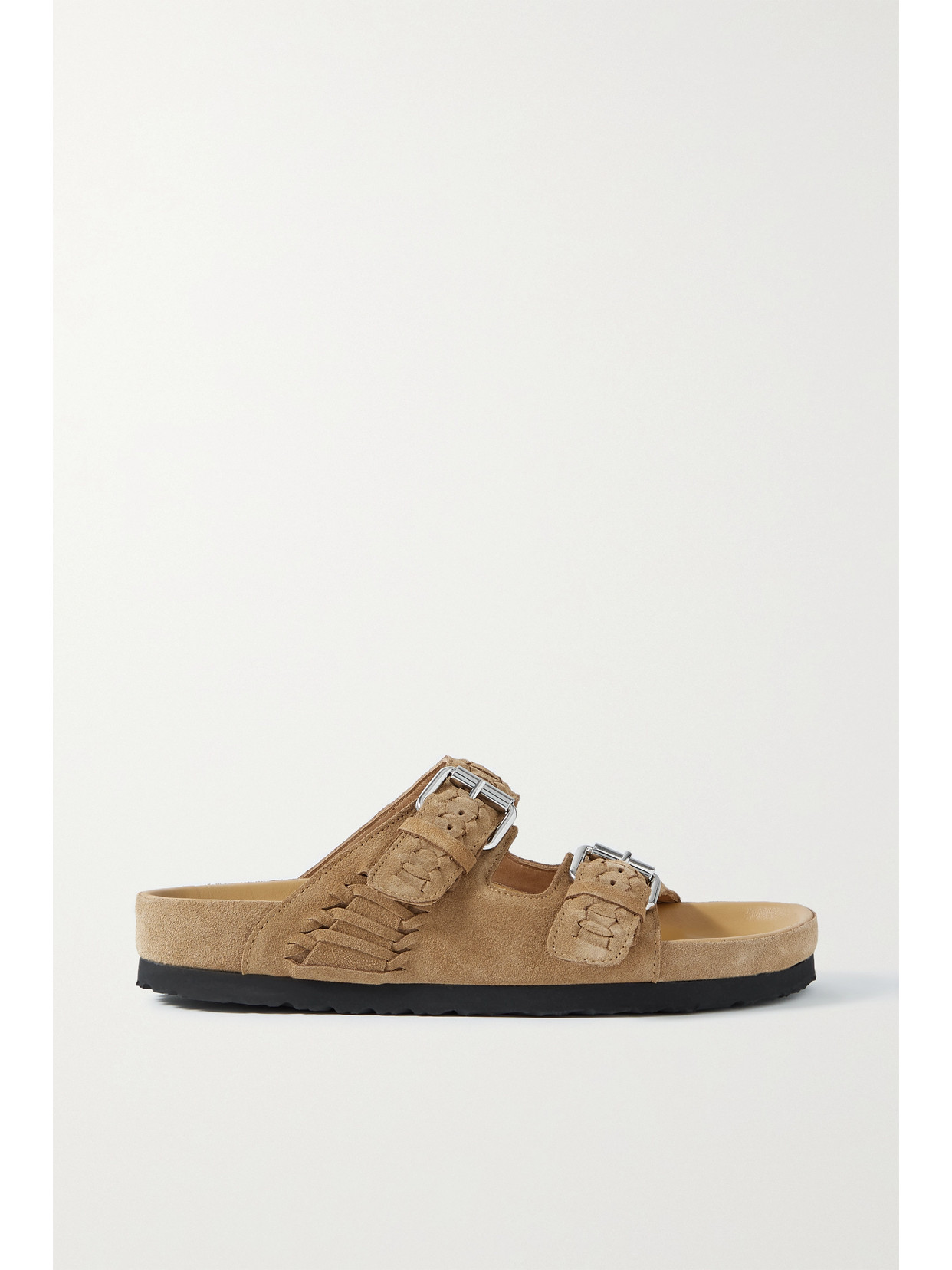 ISABEL MARANT LENNYO BRAIDED SUEDE SLIDES