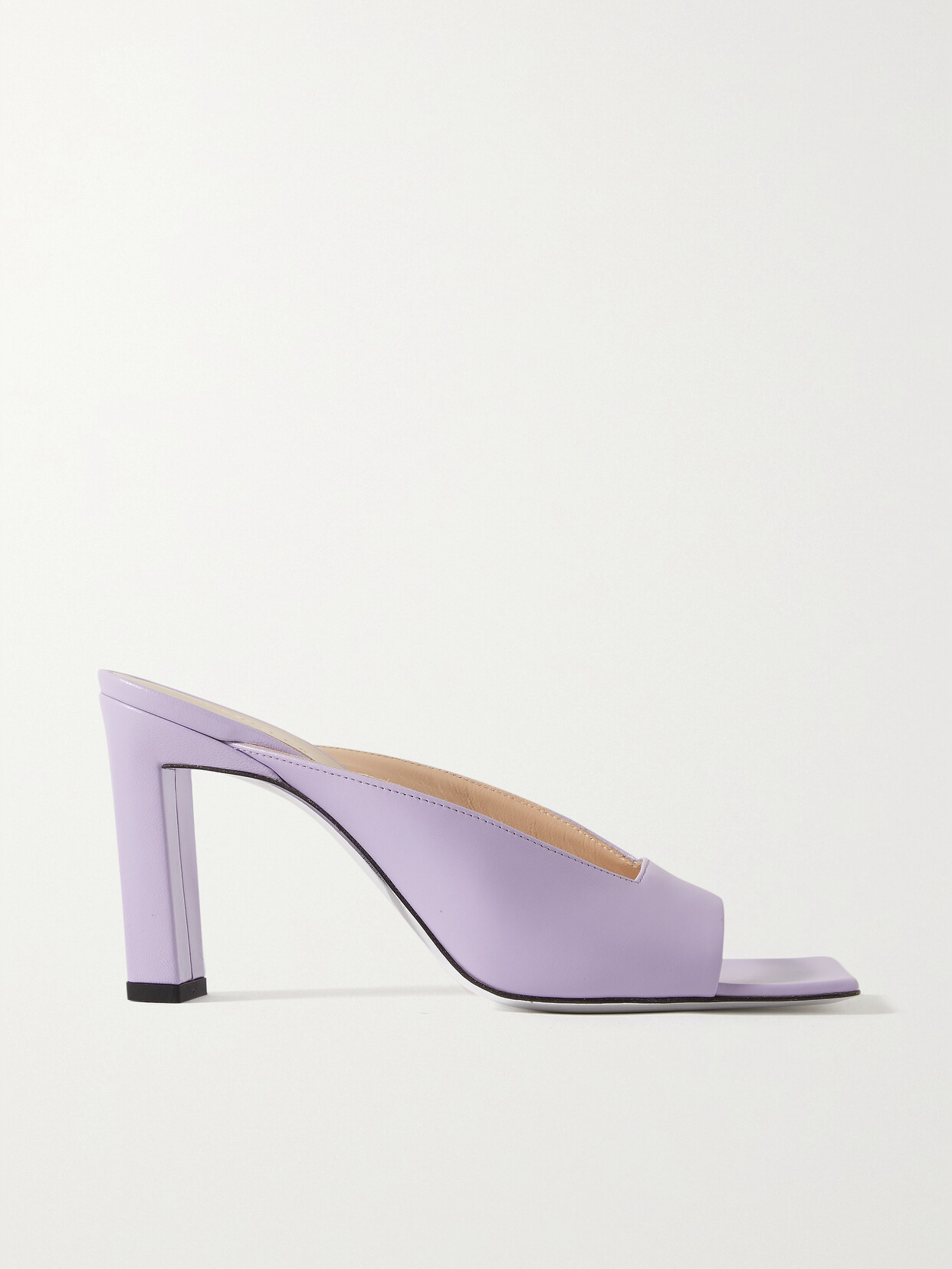 Wandler Isa Leather Mules In Soft Violet