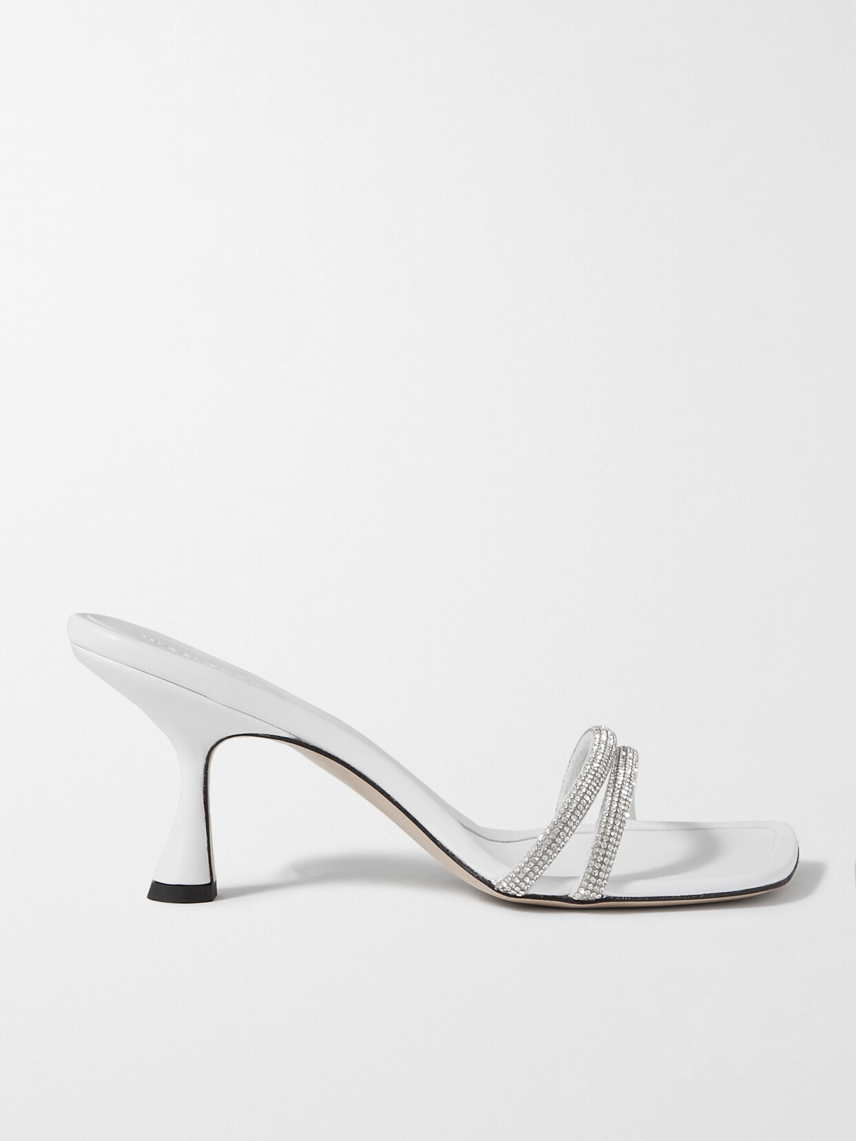 Wandler - Julio Crystal-embellished Leather Mules - White