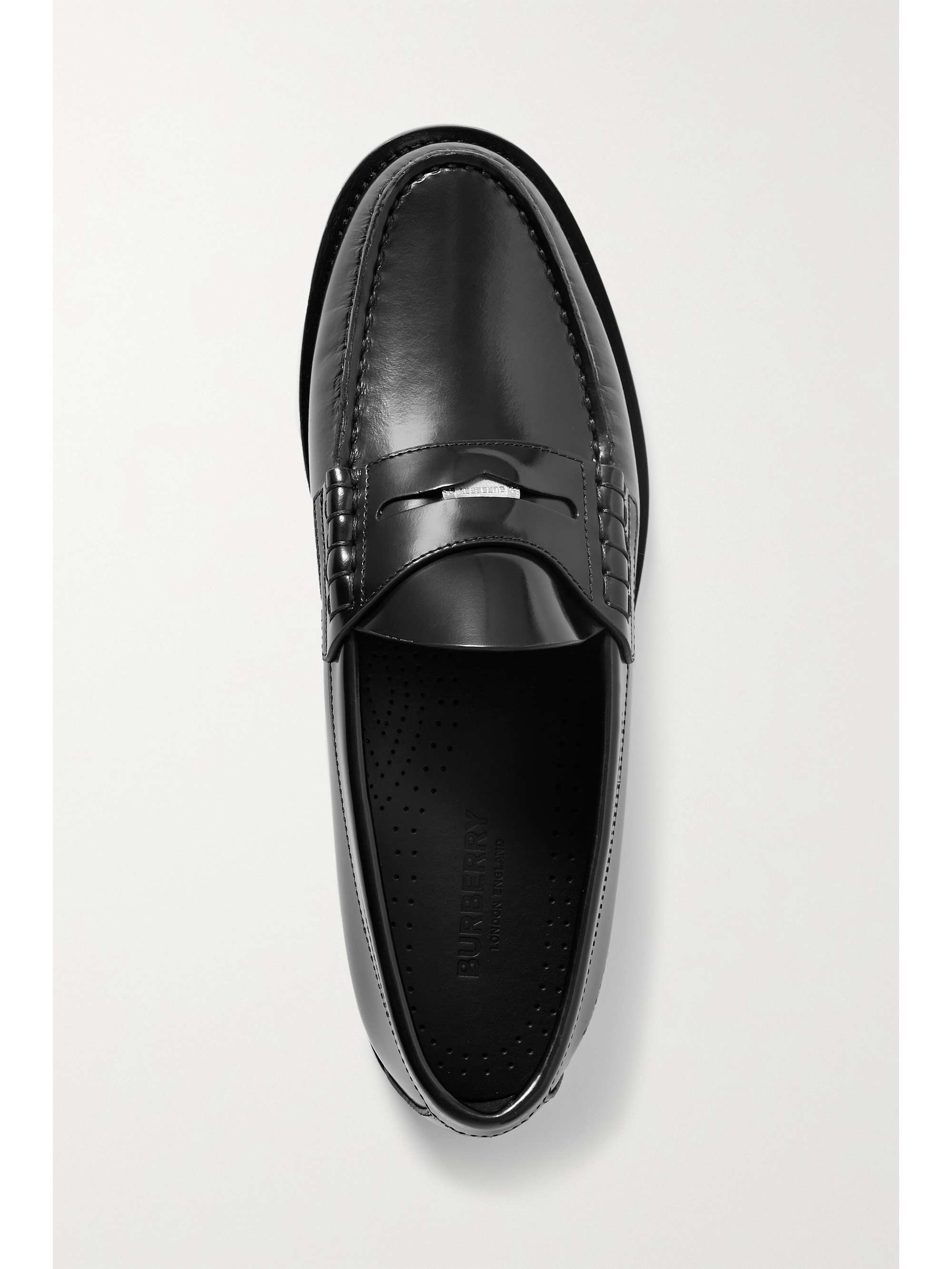 BURBERRY glossed-leather loafers | NET-A-PORTER