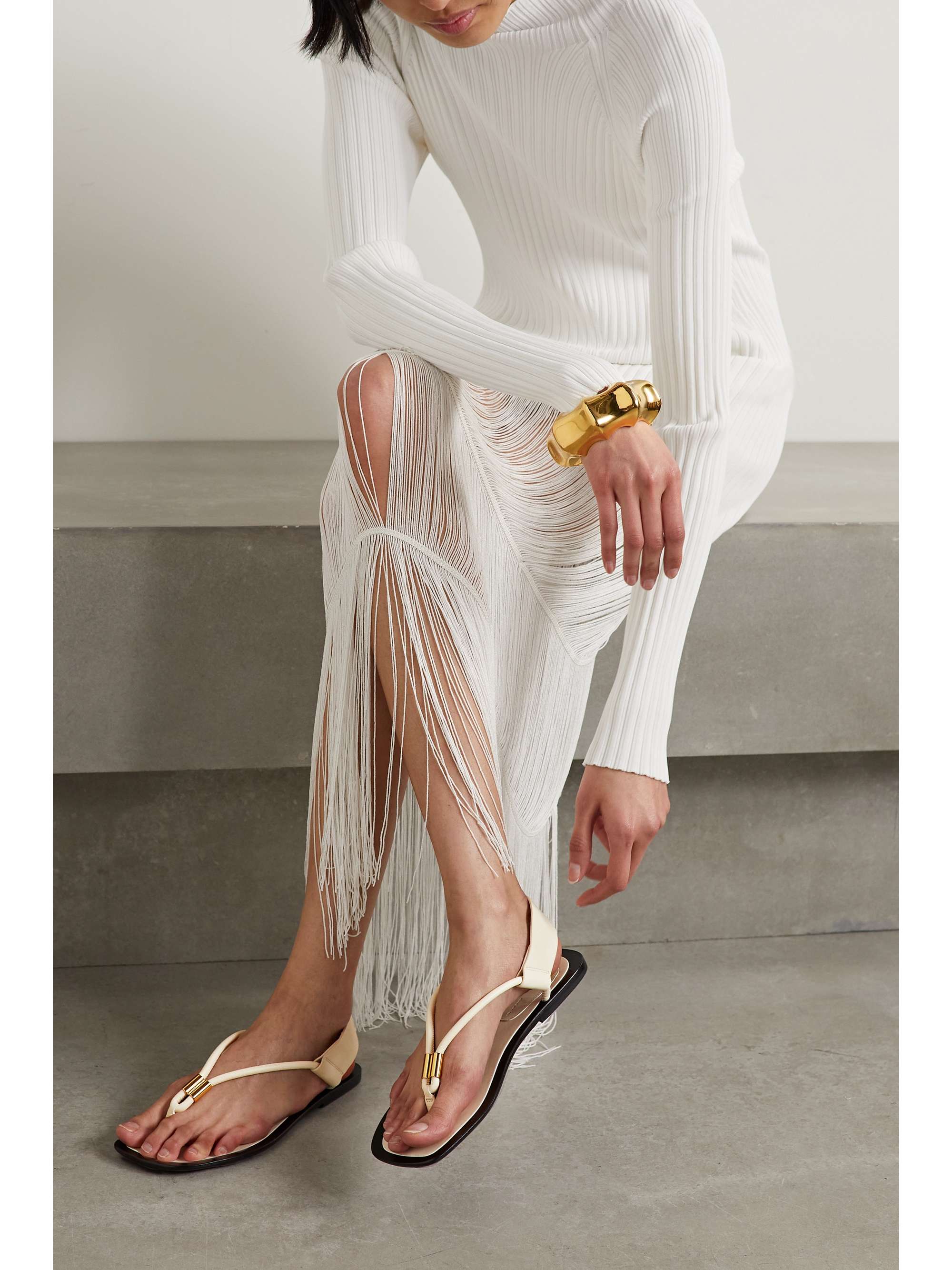 KHAITE Devoe embellished leather sandals
