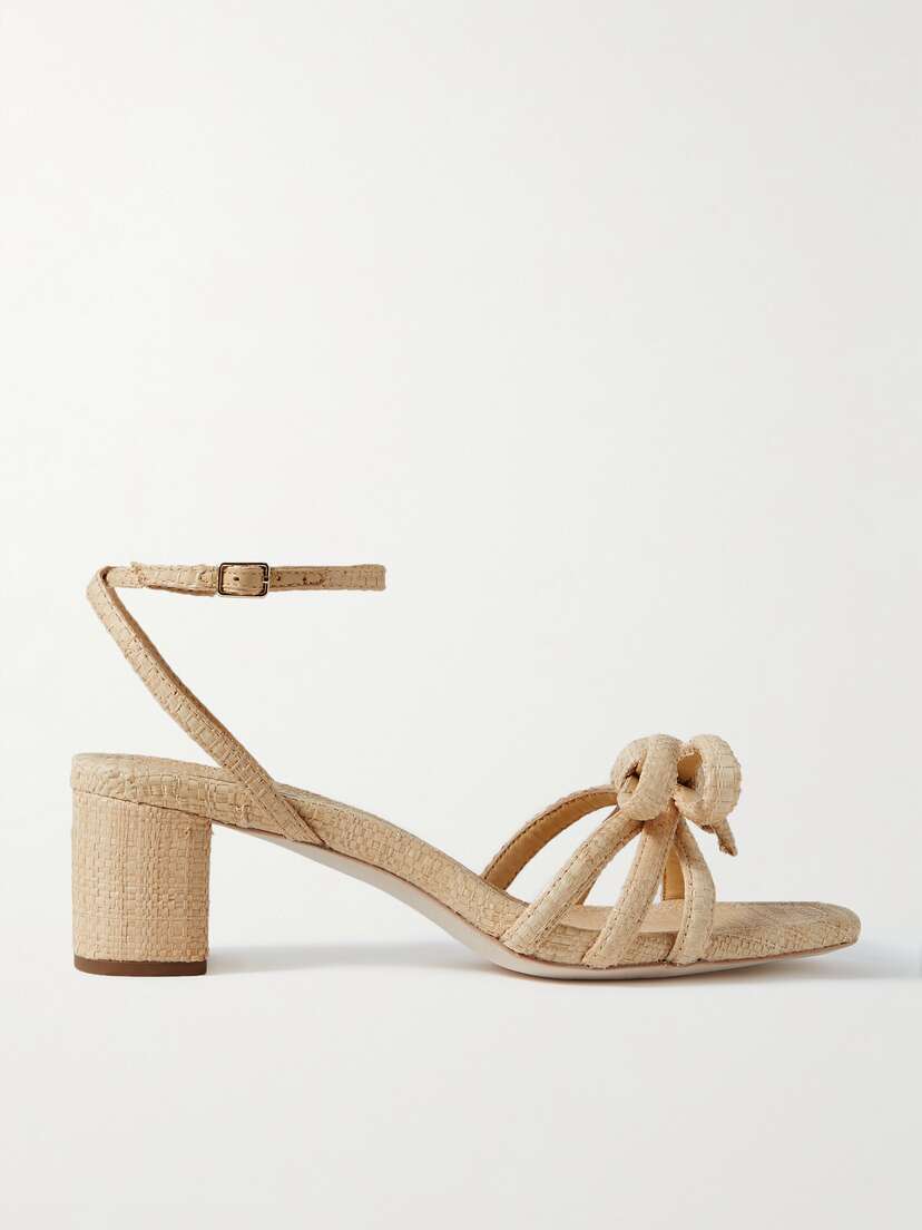 Loeffler Randall Mikel Bow-embellished Raffia Sandals