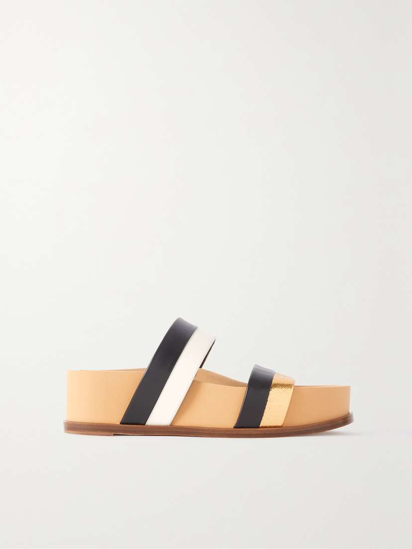 Gabriela Hearst Striker Leather Platform Slides