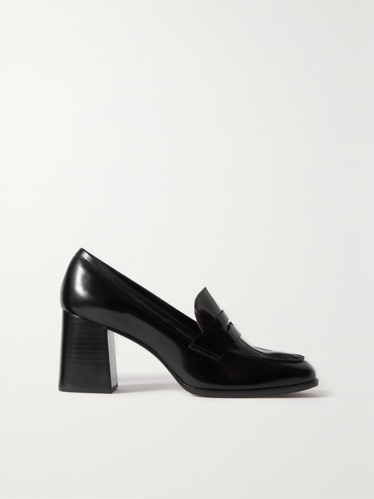 REFORMATION NADINE GLOSSED-LEATHER PUMPS