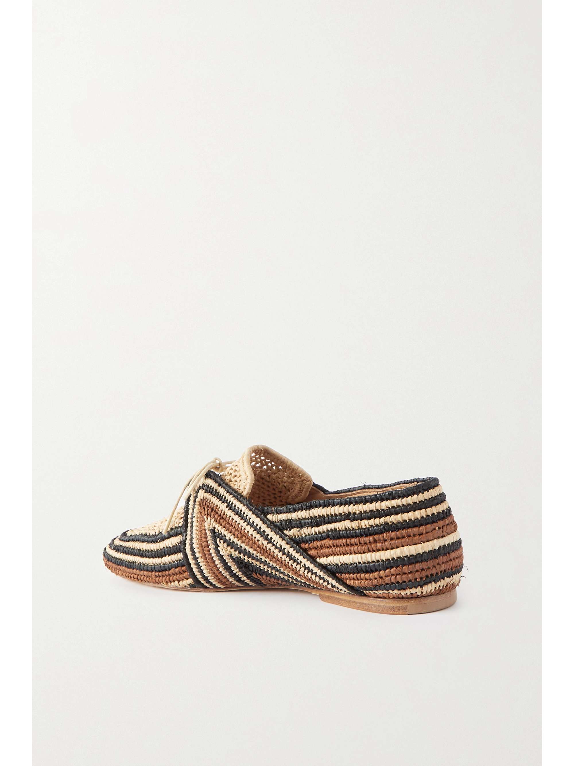 GABRIELA HEARST Hays striped crocheted raffia loafers
