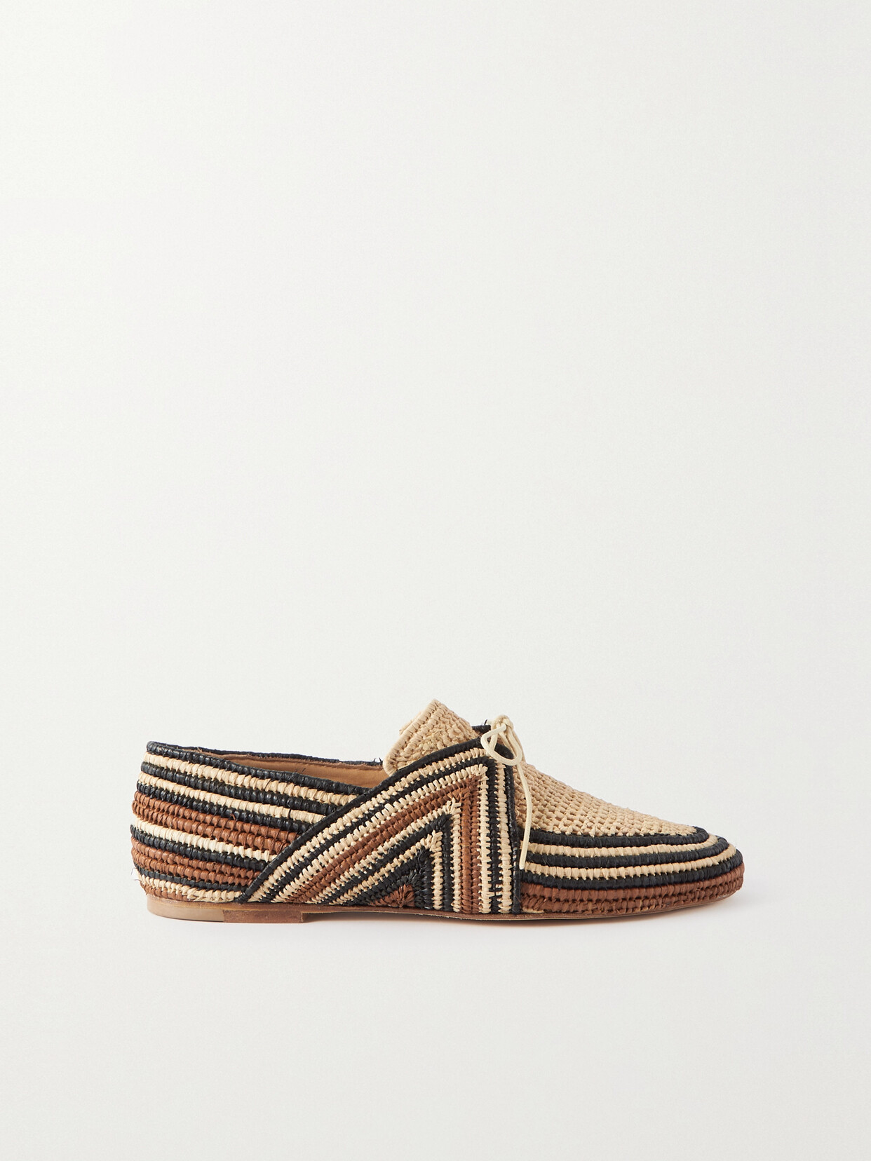 Gabriela Hearst Hays Striped Crocheted Raffia Loafers In Neutrals