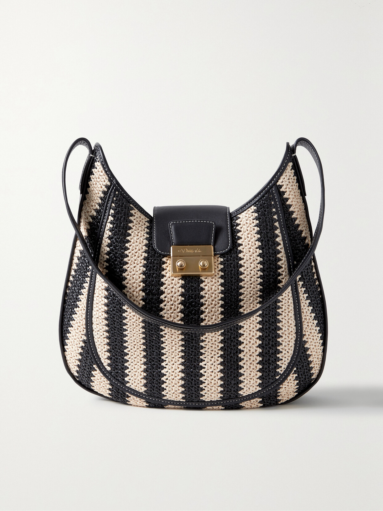 3.1 Phillip Lim - Pashli Leather-trimmed Raffia Shoulder Bag - Black