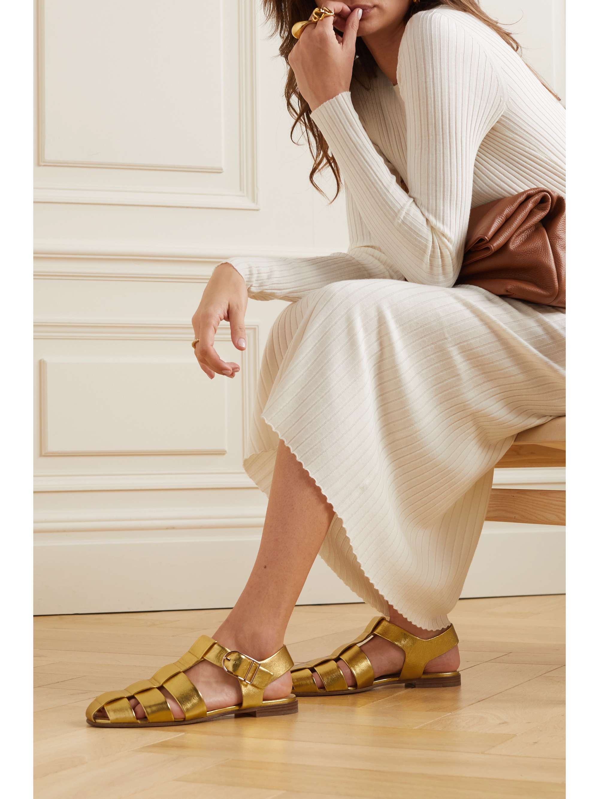 GABRIELA HEARST Lynn metallic leather sandals