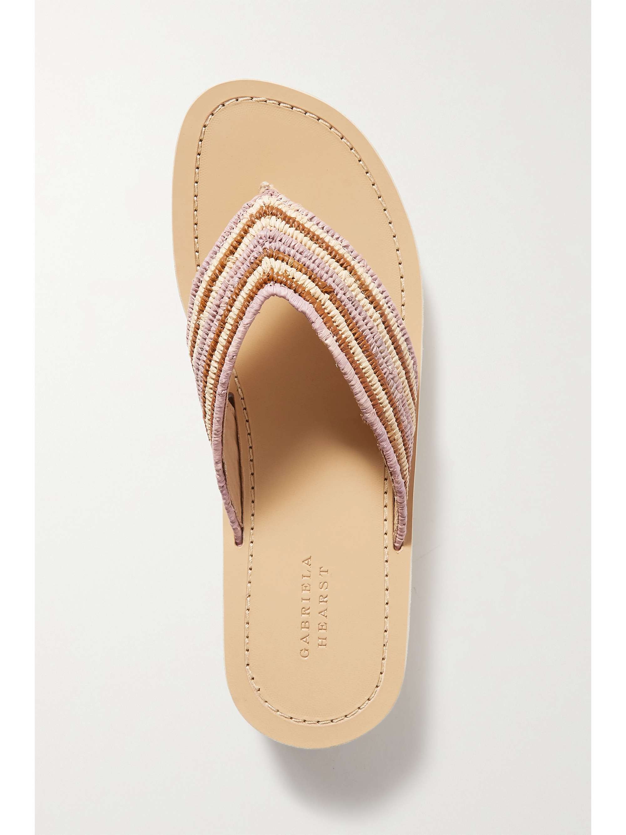 GABRIELA HEARST Clemence striped raffia platform flip flops