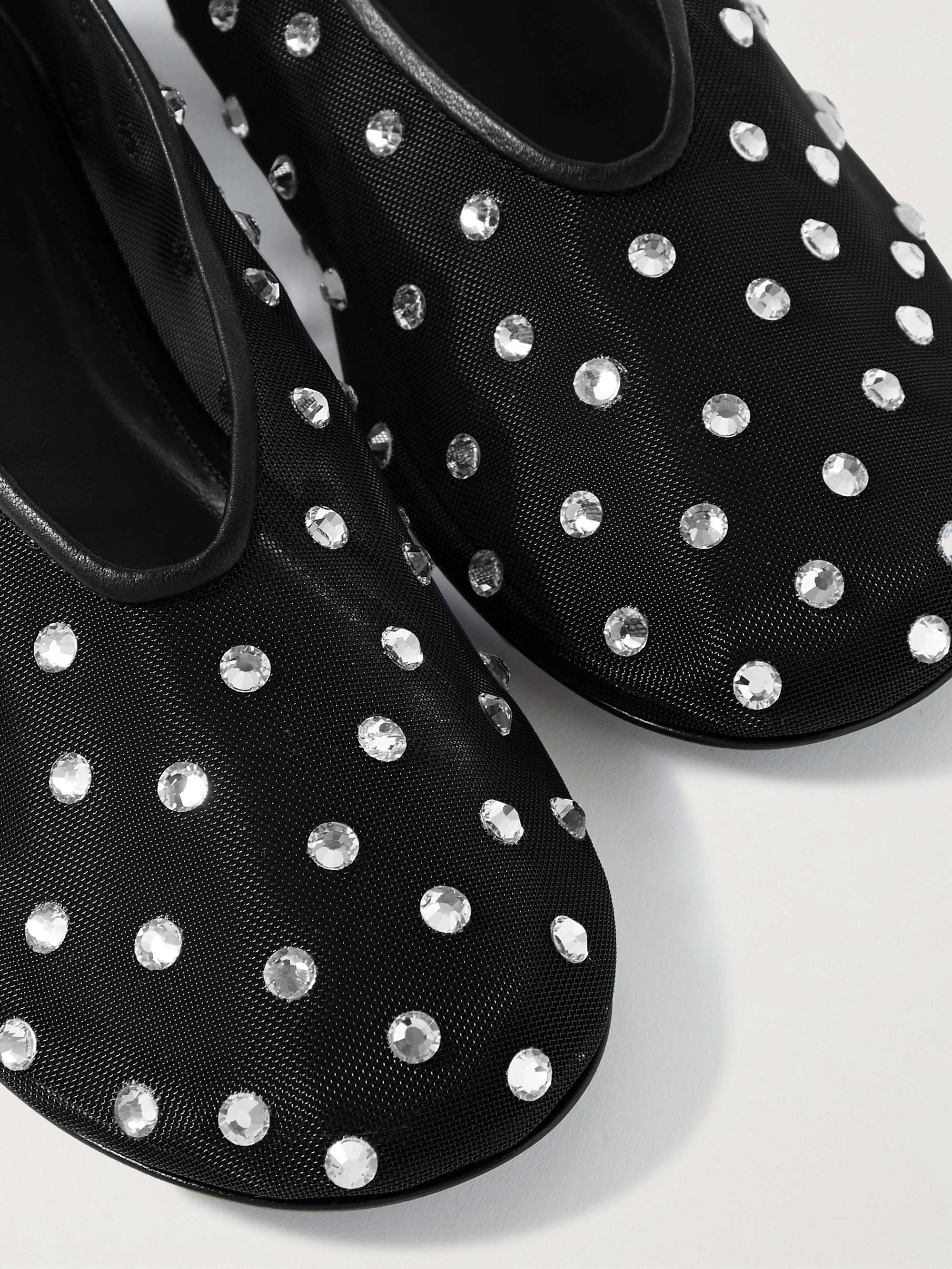 KHAITE Marcy crystal-embellished mesh ballet flats