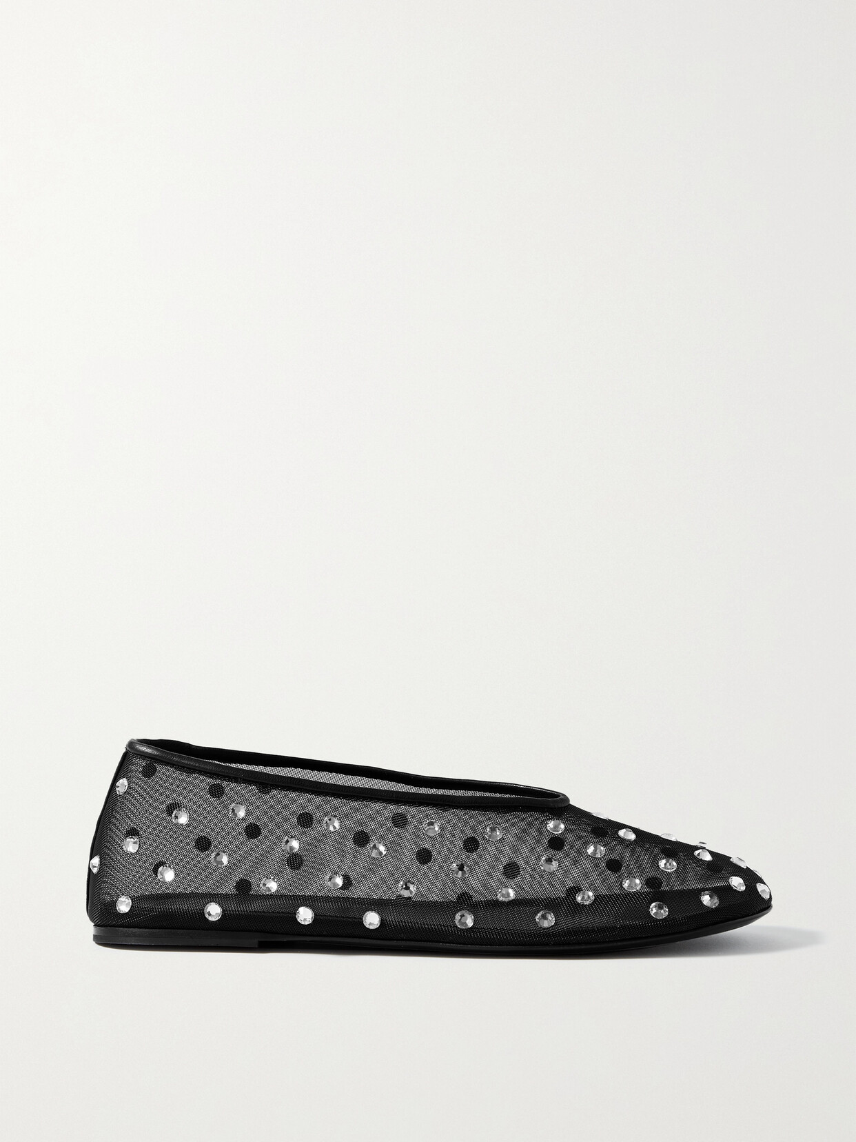 Khaite - Marcy Crystal-embellished Mesh Ballet Flats - Black