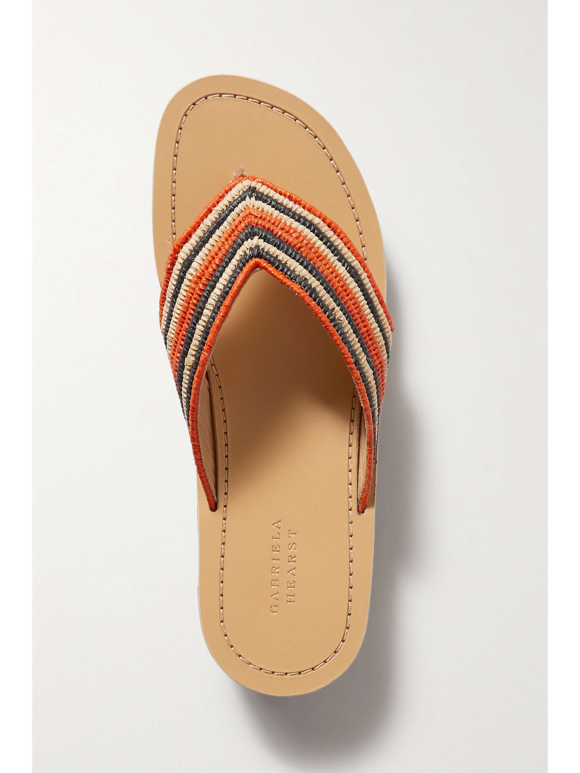 GABRIELA HEARST Clemence striped raffia platform flip flops