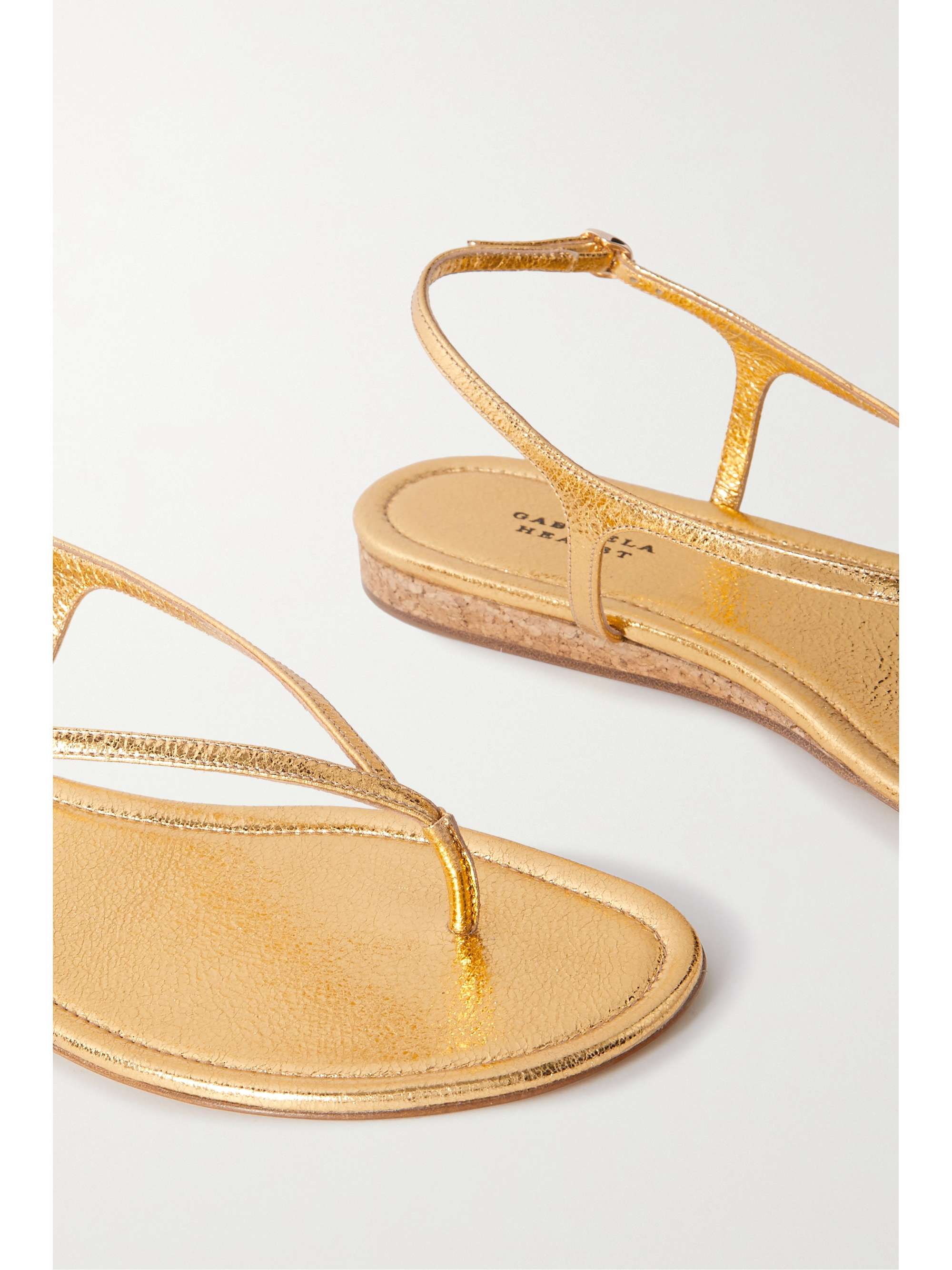 GABRIELA HEARST Gia metallic leather slingback sandals