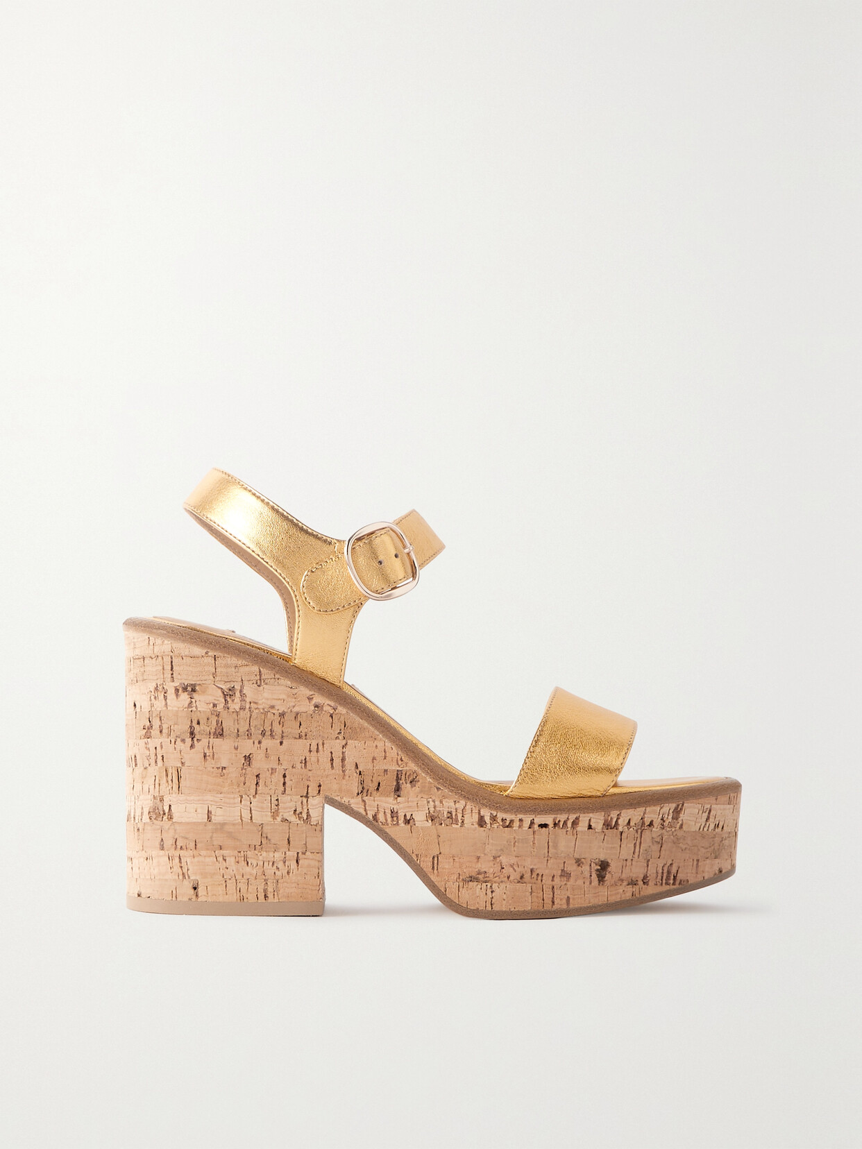 Gabriela Hearst - Sardis Metallic Leather Platform Sandals - Gold