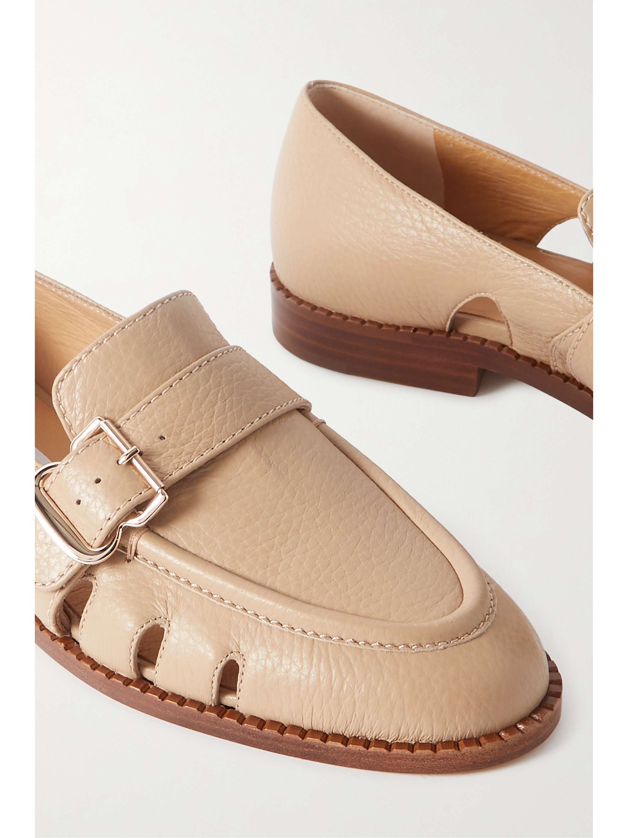 GABRIELA HEARST Symon cutout textured-leather loafers