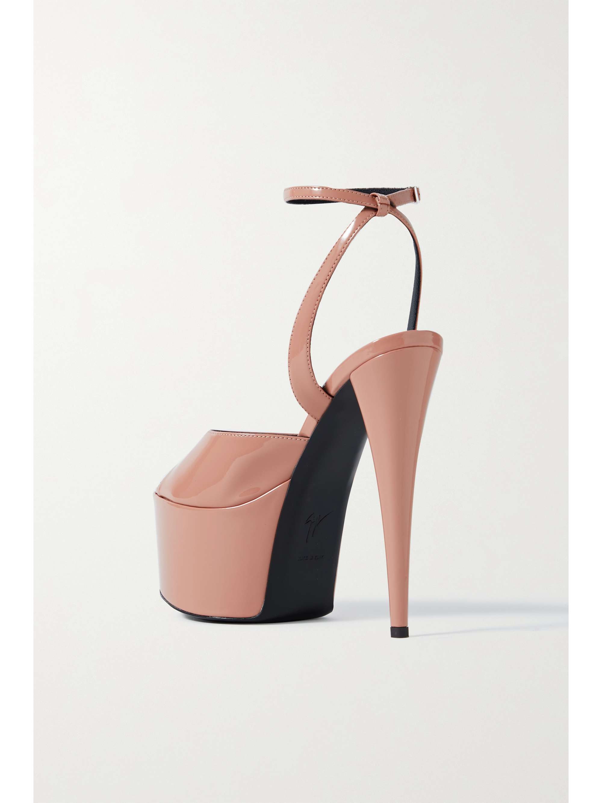GIUSEPPE ZANOTTI Sandales plates-formes en cuir verni synthétique Khalifa
