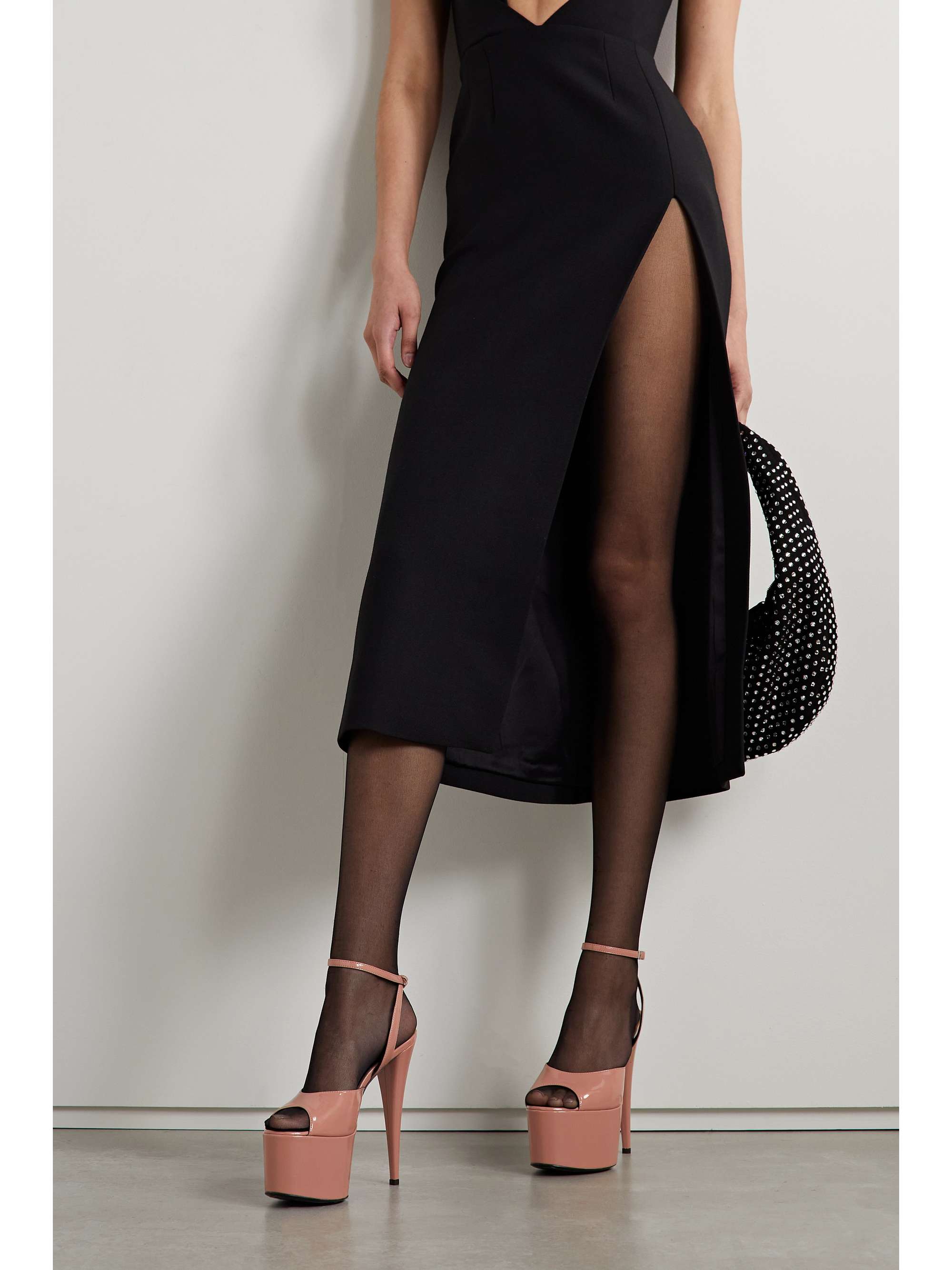 GIUSEPPE ZANOTTI Sandales plates-formes en cuir verni synthétique Khalifa