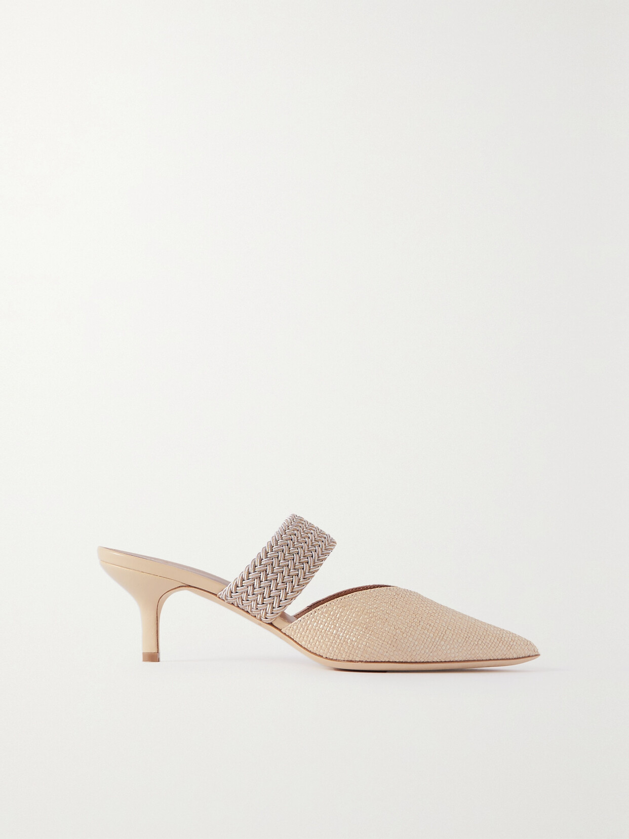 Malone Souliers - Maisie 45 Cord-trimmed Raffia Mules - Neutrals